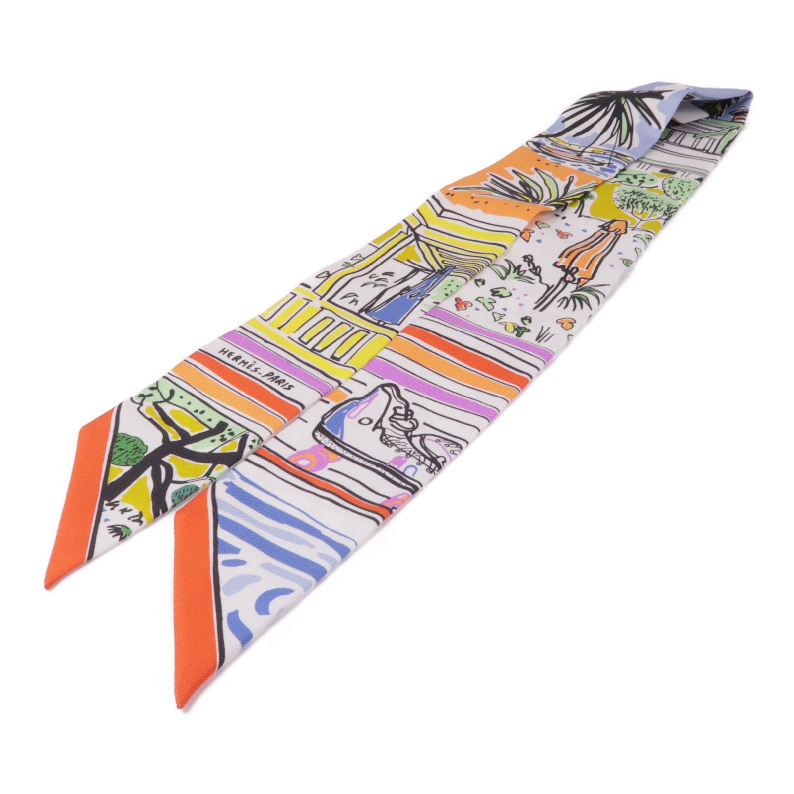HERMES 【激減優惠】絲質Twilly絲巾Multicolor