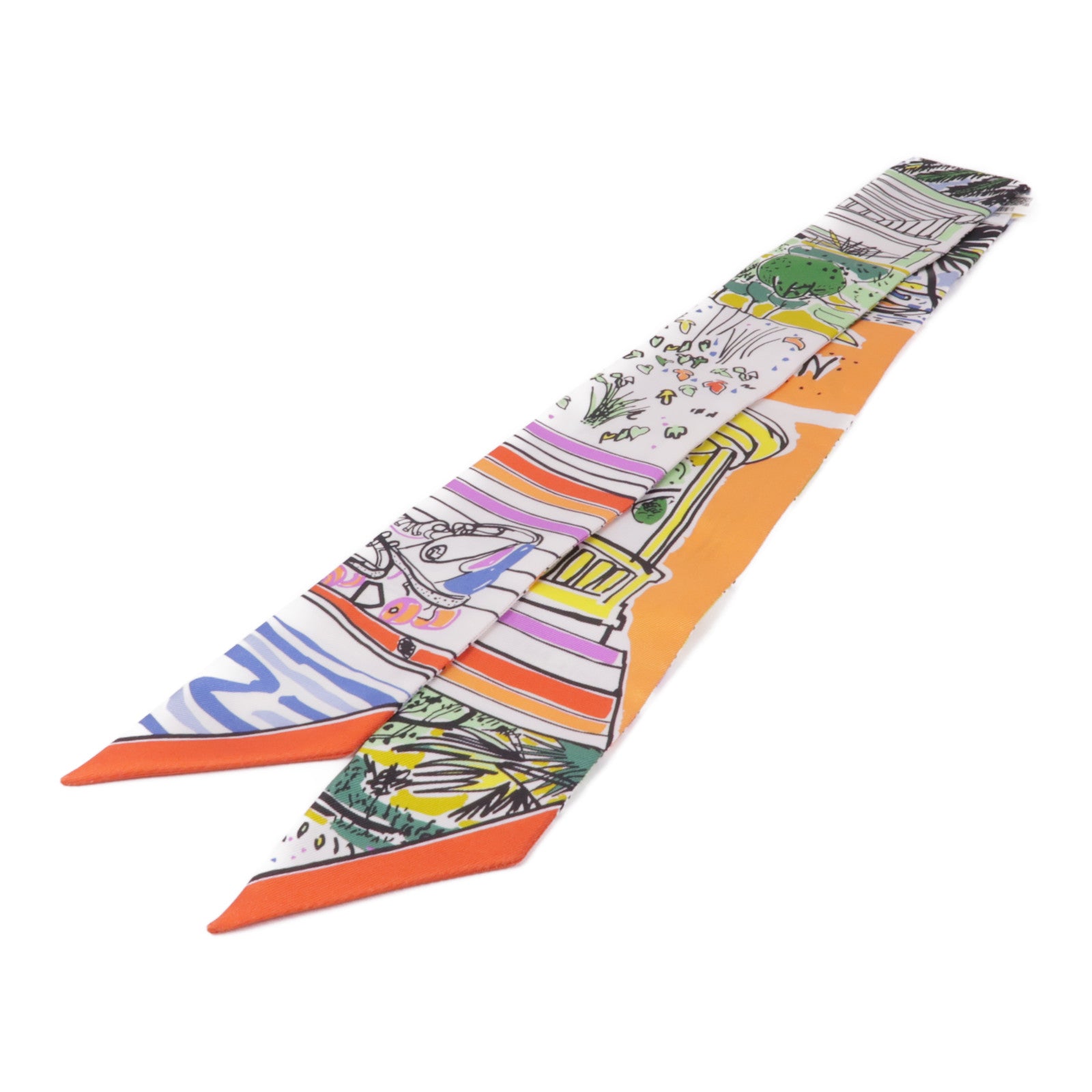HERMES 【激減優惠】絲質Twilly絲巾Multicolor