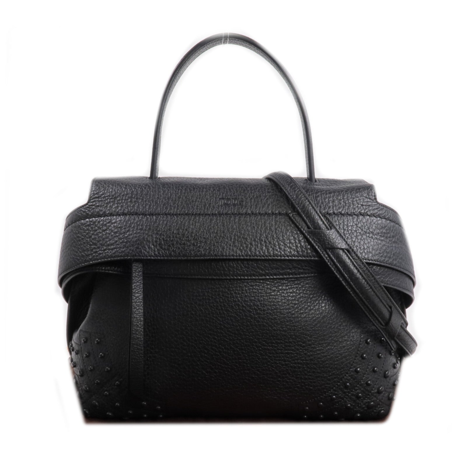 TOD'S 牛皮皮革Wave Bag銀扣手挽肩背兩用袋