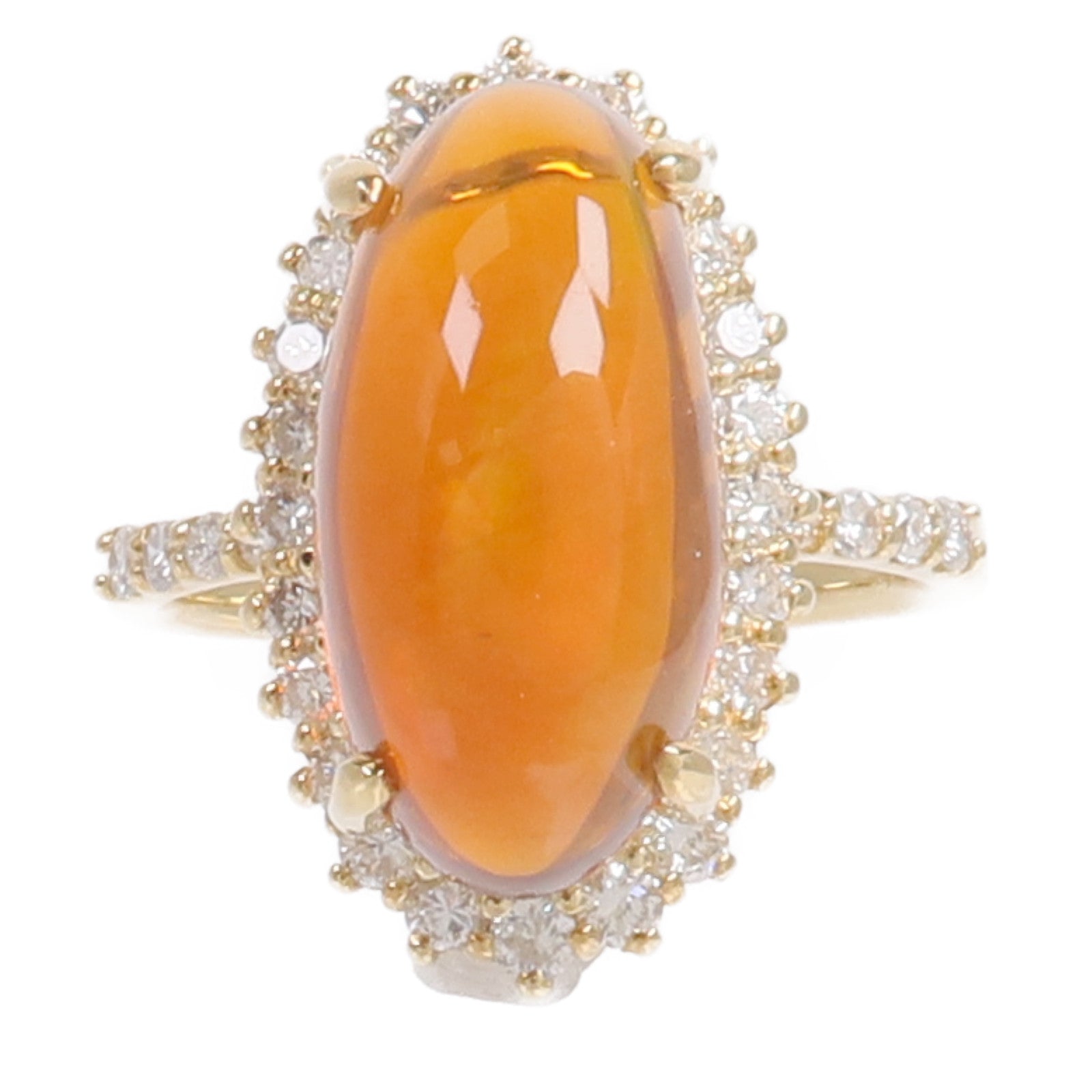 JEWELRY 18K黃金Fire Opal Diamond Ring火澳寶鑽石戒指