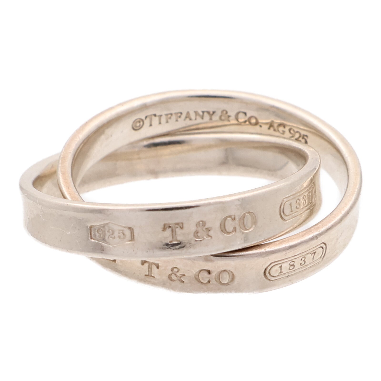TIFFANY&CO 925純銀1837 Double Silver Ring戒指US#7
