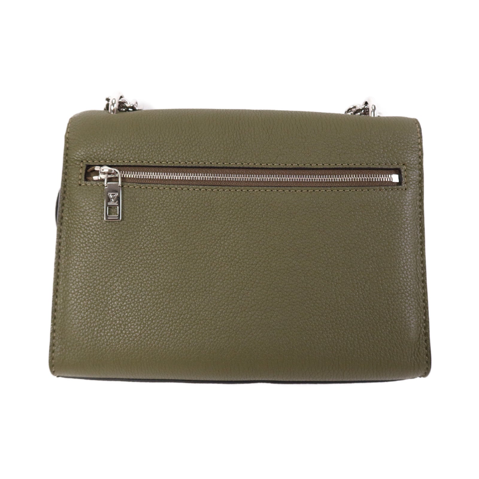 LOUIS VUITTON 牛皮皮革My Lock Me銀扣鏈帶肩背袋