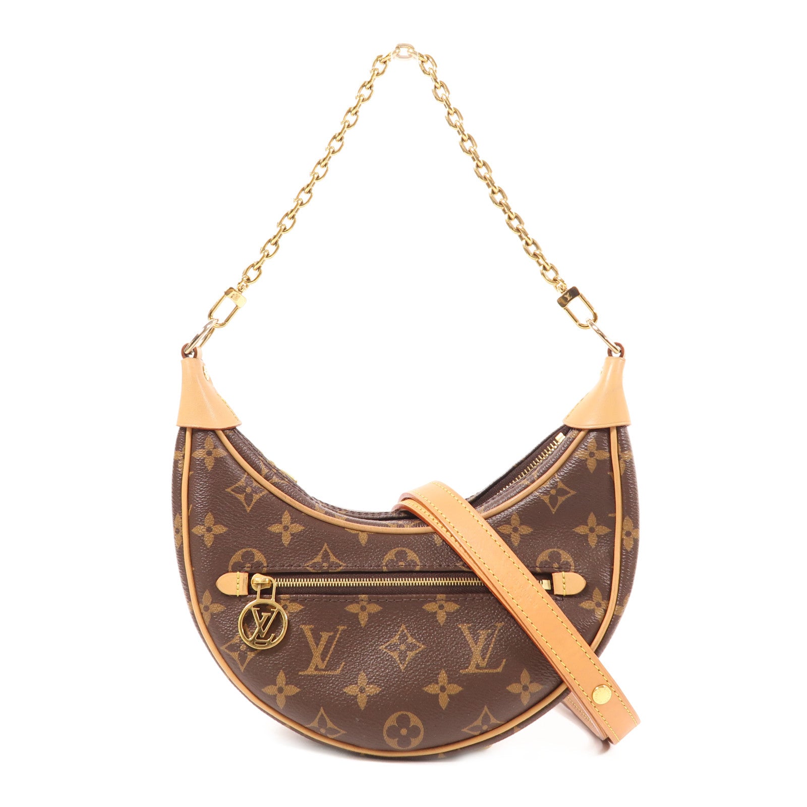 LOUIS VUITTON LV GHW Loop 2 Way Shoulder Bag M81098 Monogram Brown