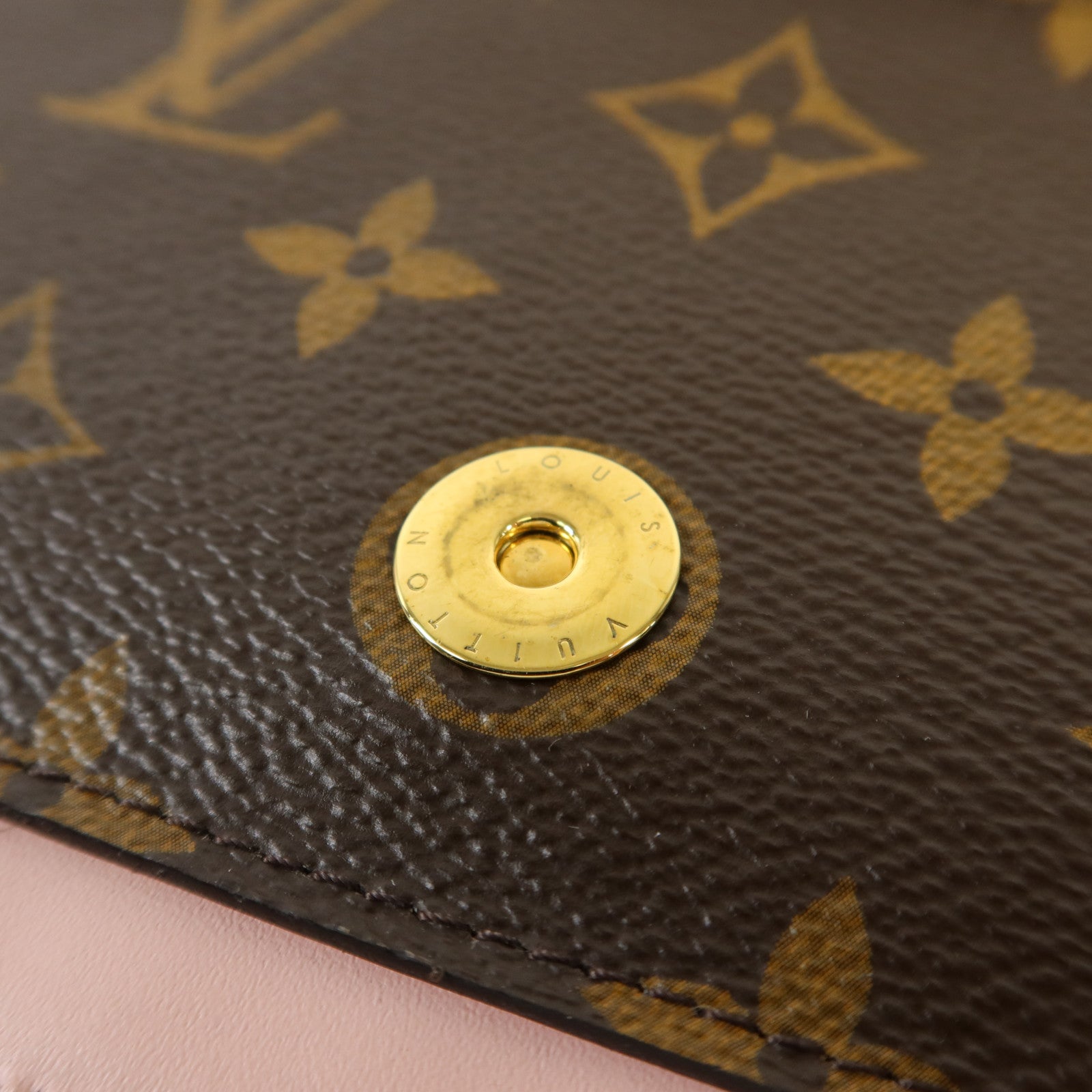 LOUIS VUITTON Monogram Flore Chain Wallet金扣鏈帶肩背袋