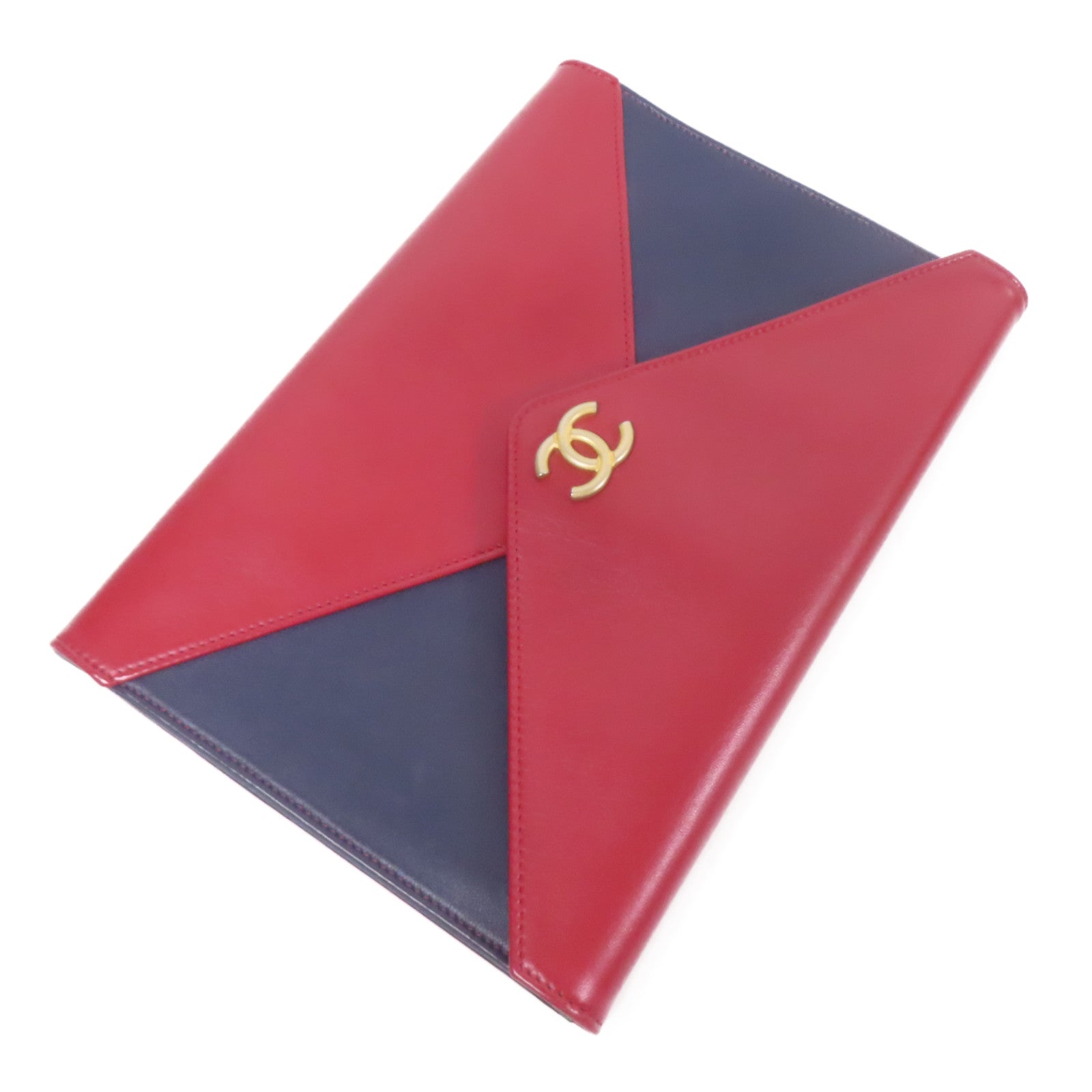 CHANEL 皮革Clutch Bag金扣手拿包