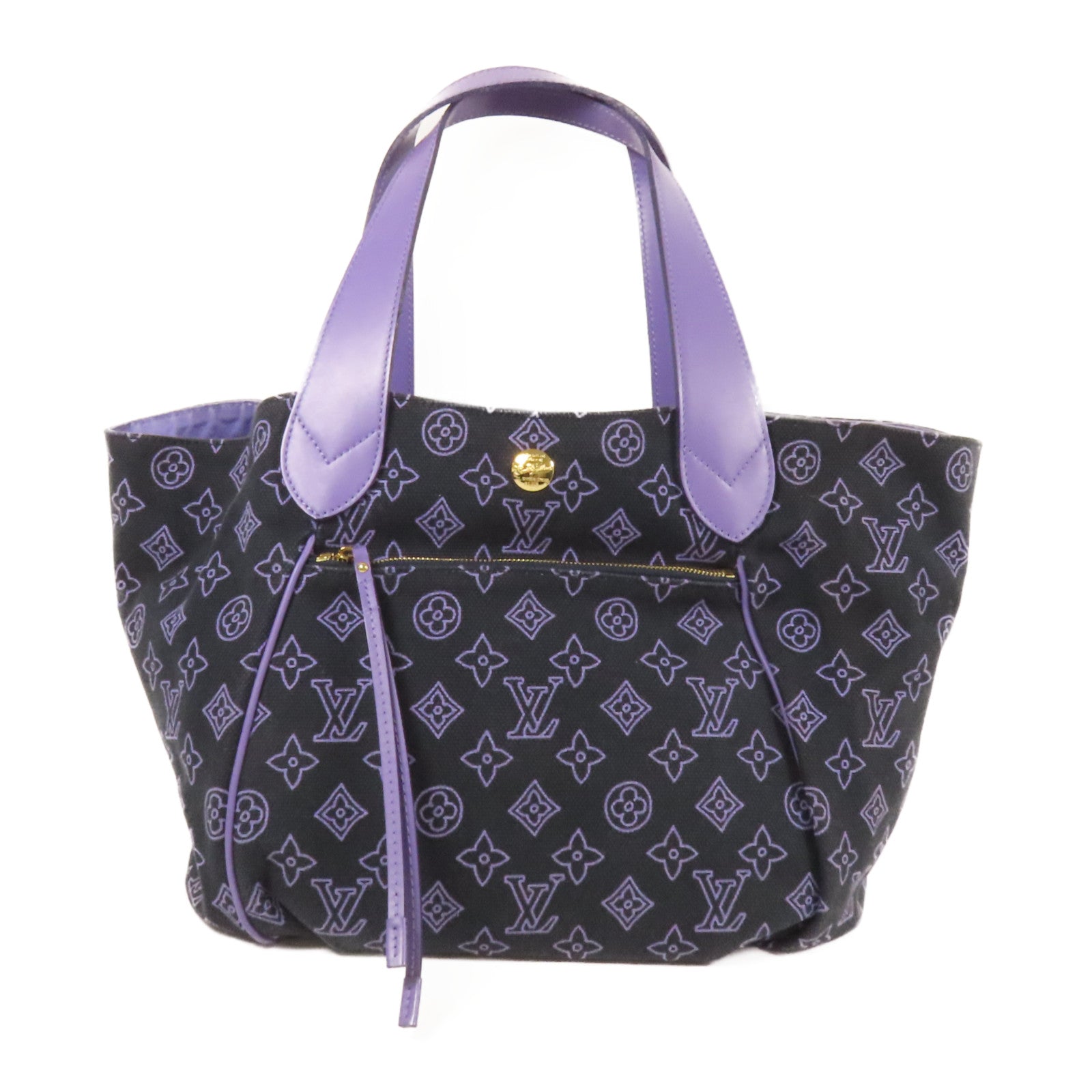 LOUIS VUITTON 帆布Cabas Ipanema PM金扣肩背袋