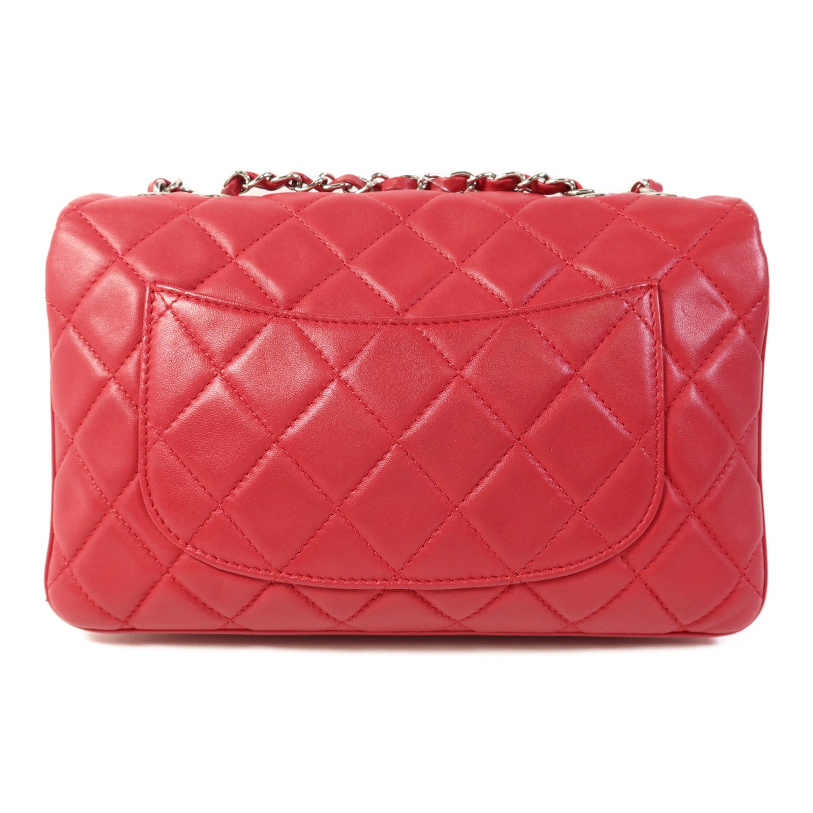 CHANEL 羊皮皮革Chain Shoulder Bag銀扣鏈帶肩背袋