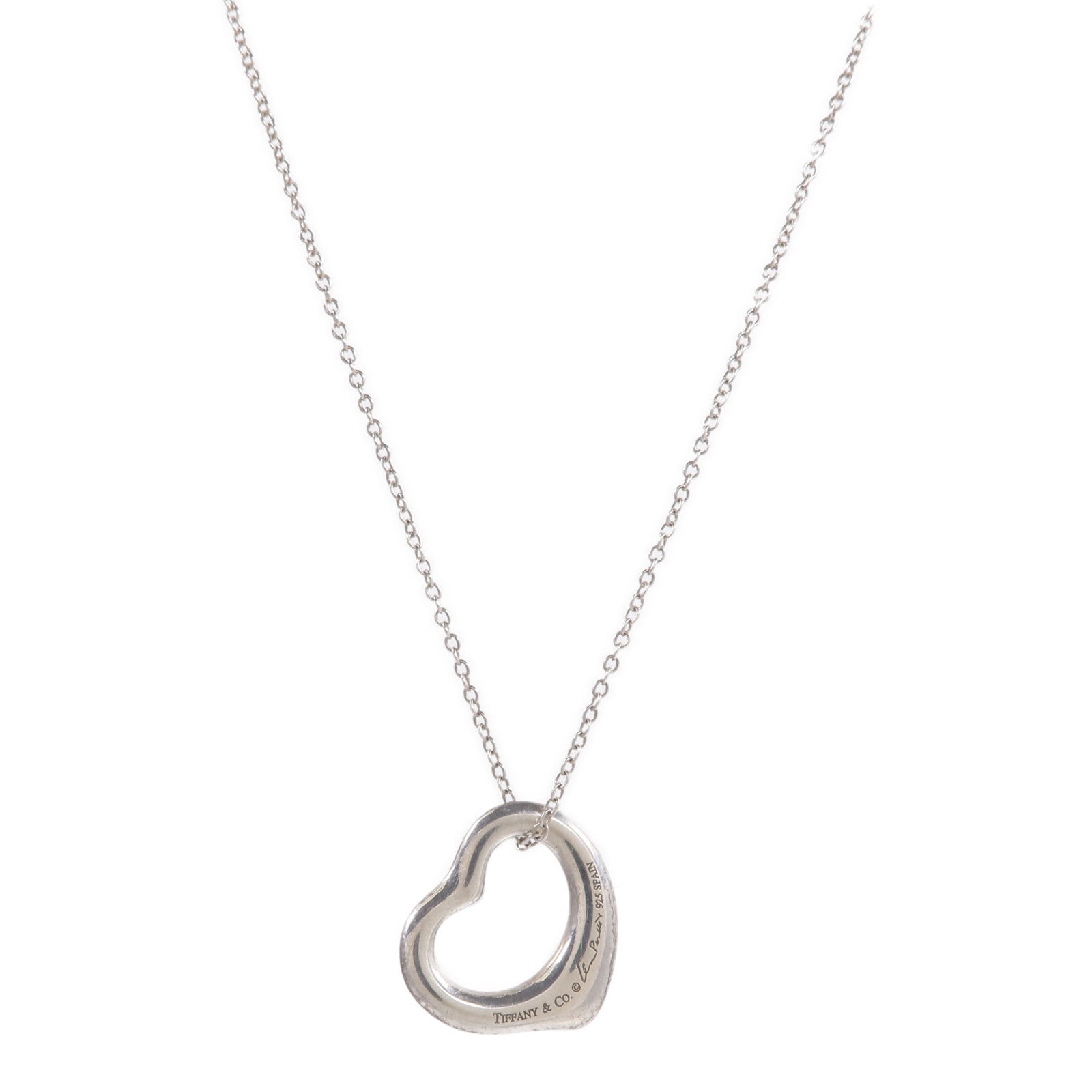 TIFFANY&CO 925純銀Elsa Peretti Open Heart項鍊
