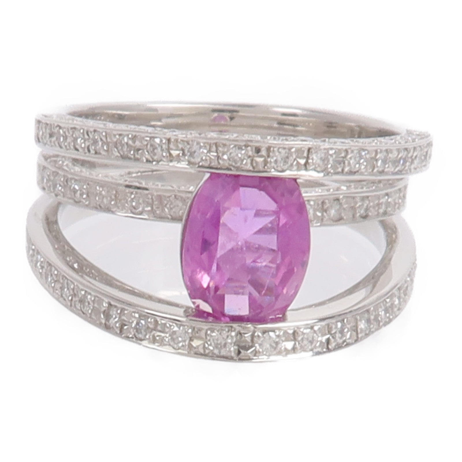 JEWELRY Pink Sapphire Diamond Ring粉紅藍寶石/鑽石戒指