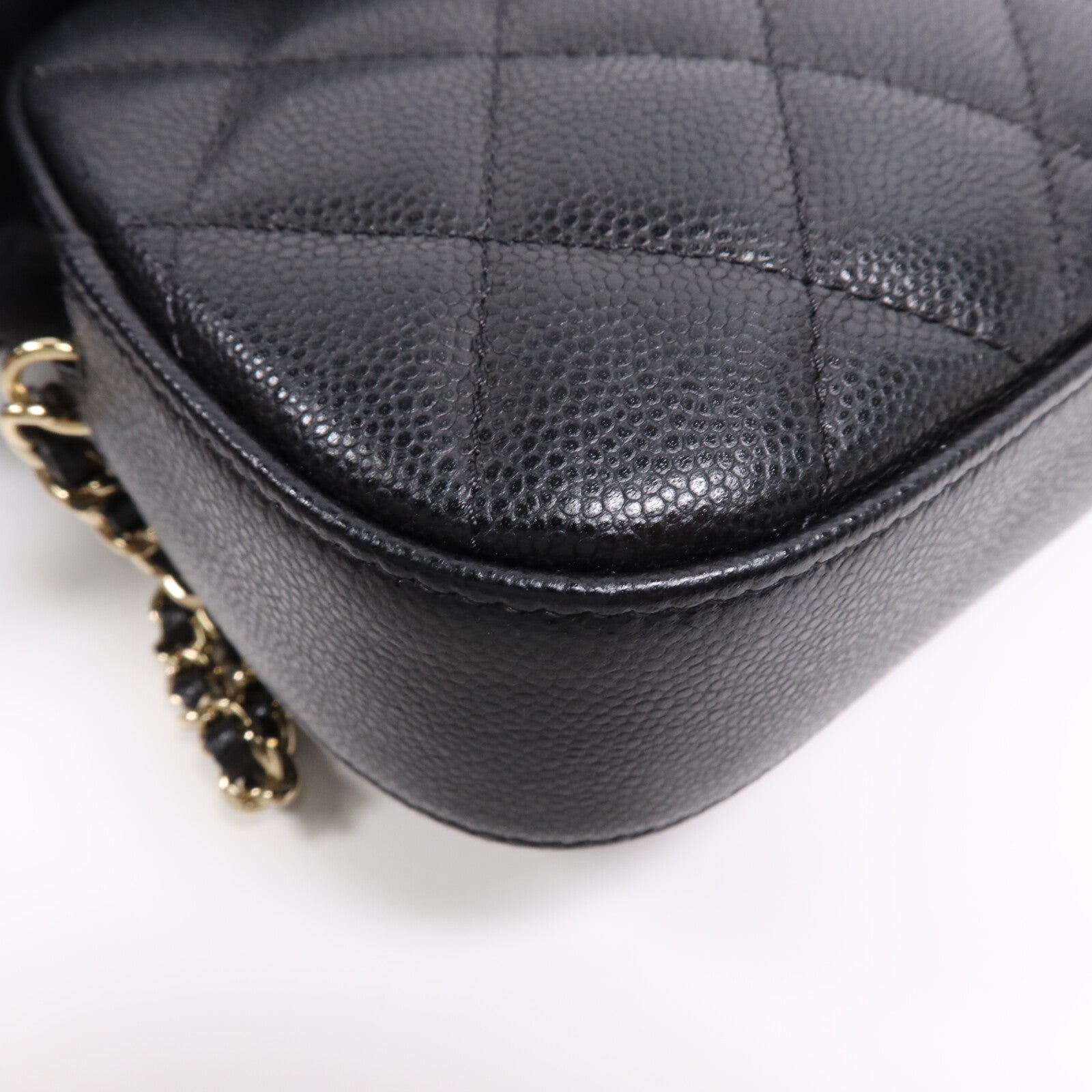 CHANEL 牛皮皮革Chain Shoulder Bag金扣鏈帶肩背袋