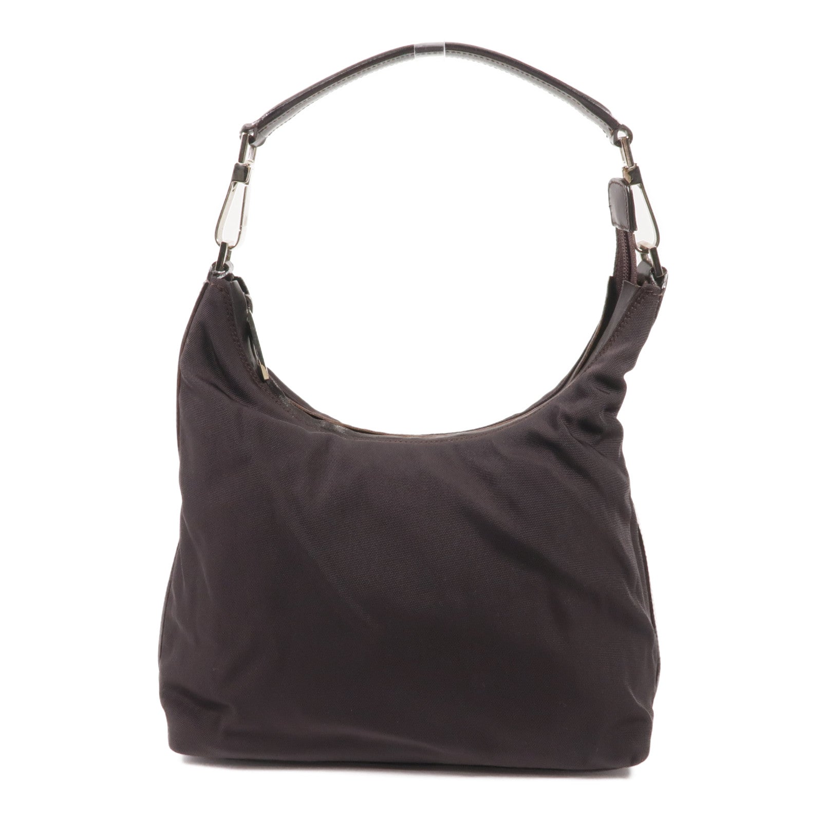 GUCCI 尼龍Handbag銀扣肩背袋