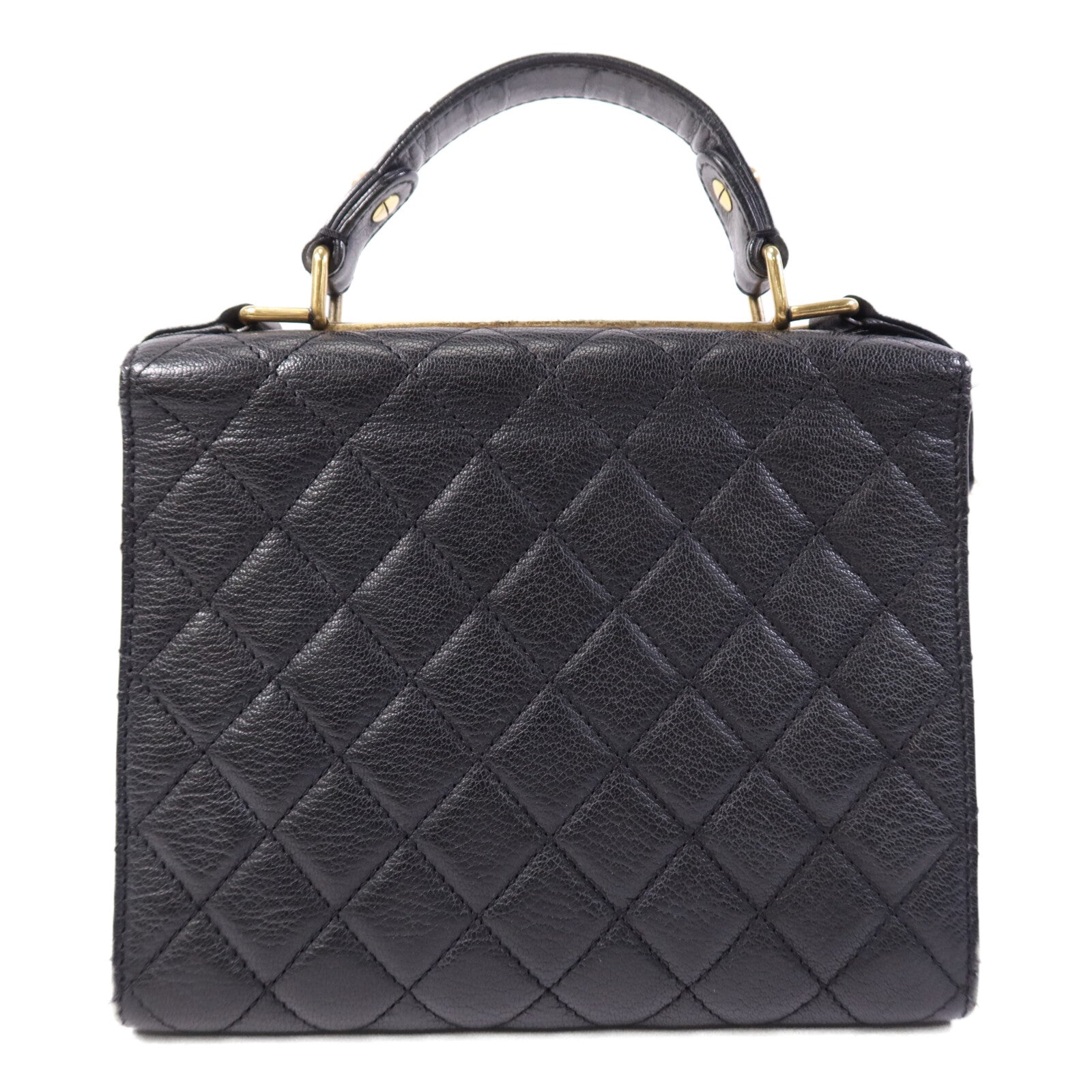 CHANEL 牛皮皮革Rita Top Handle Flap金扣鏈帶肩背袋