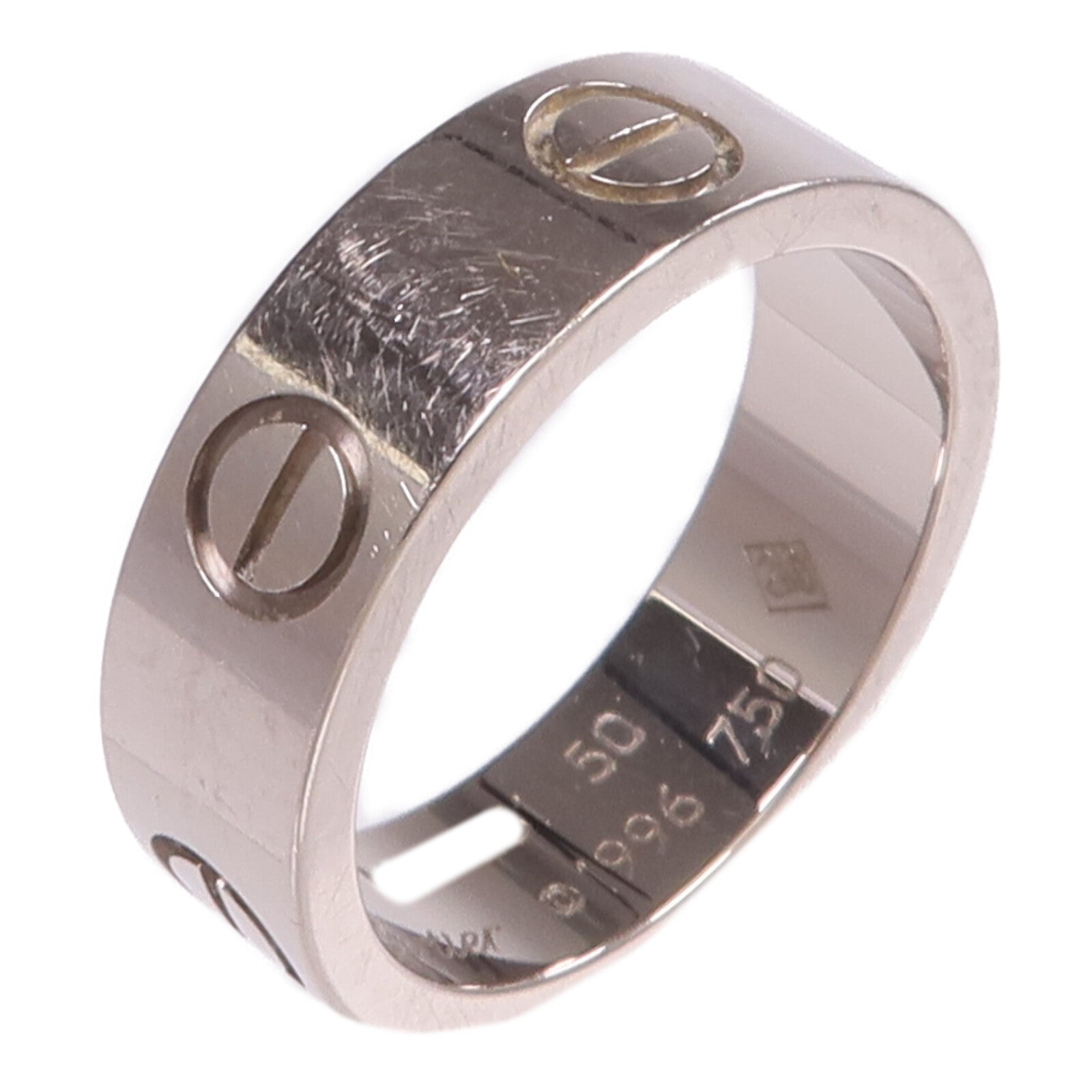CARTIER 18K白金Love Ring戒指Cartier#50/US#5.25