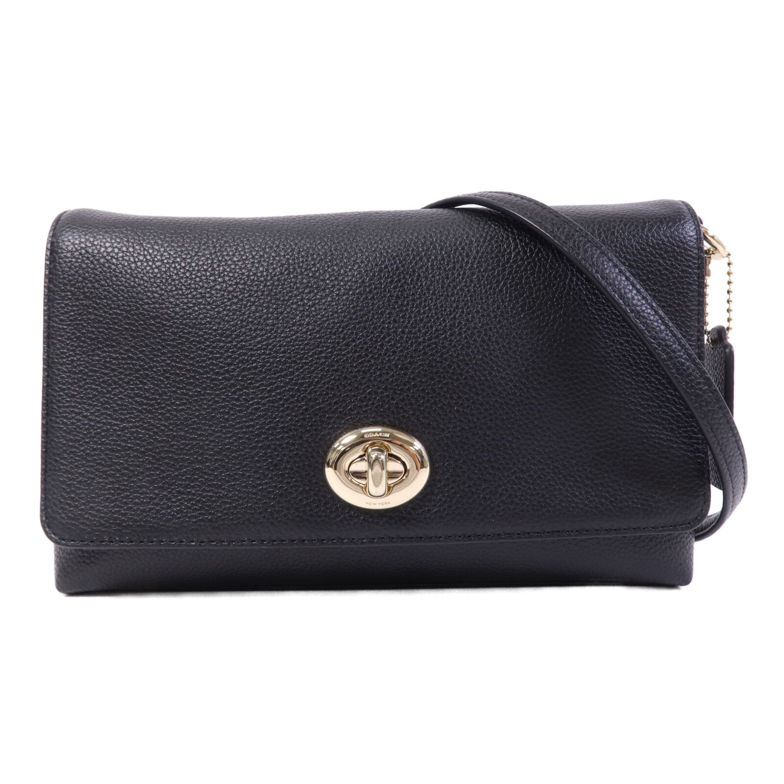 COACH 牛皮皮革Shoulder Bag金扣肩背袋