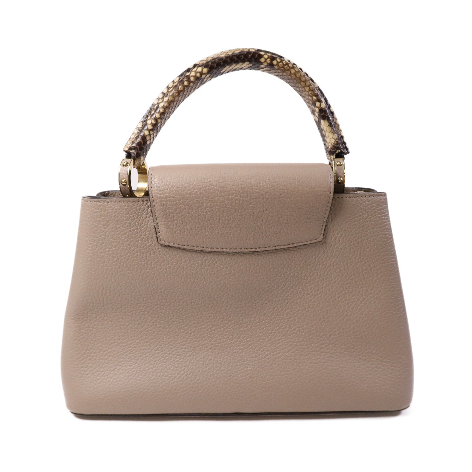 LOUIS VUITTON 【激減優惠】Taurillon/蛇皮皮革Capucines MM金扣手挽肩背兩用袋