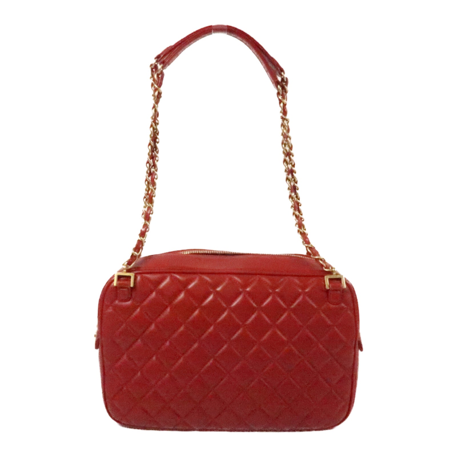 CHANEL 羊皮皮革Chain Shoulder Bag金扣鏈帶手挽肩背袋