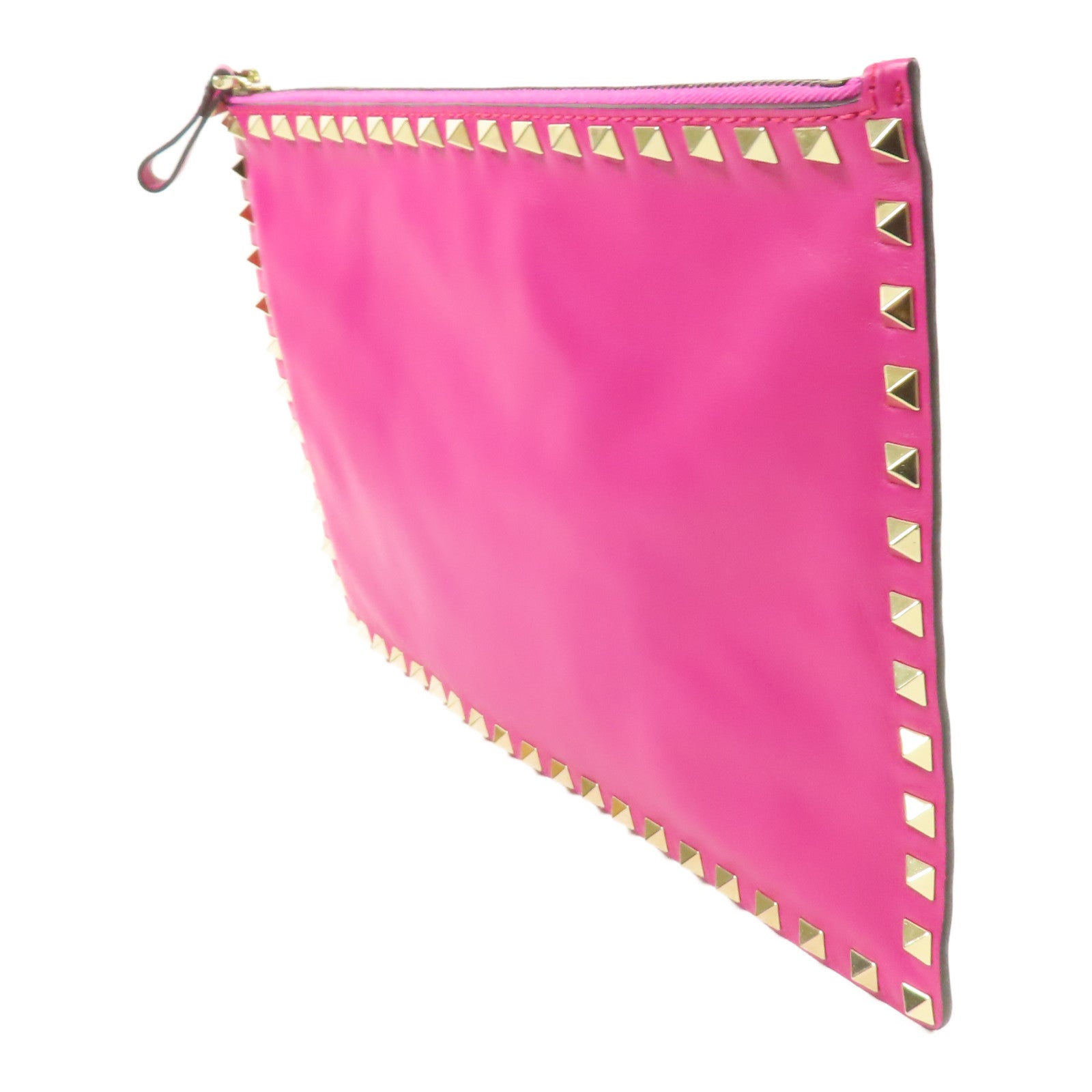 Valentino GHW Hand Bag Clutch Calfskin Leather JW2P0269BOL Pink