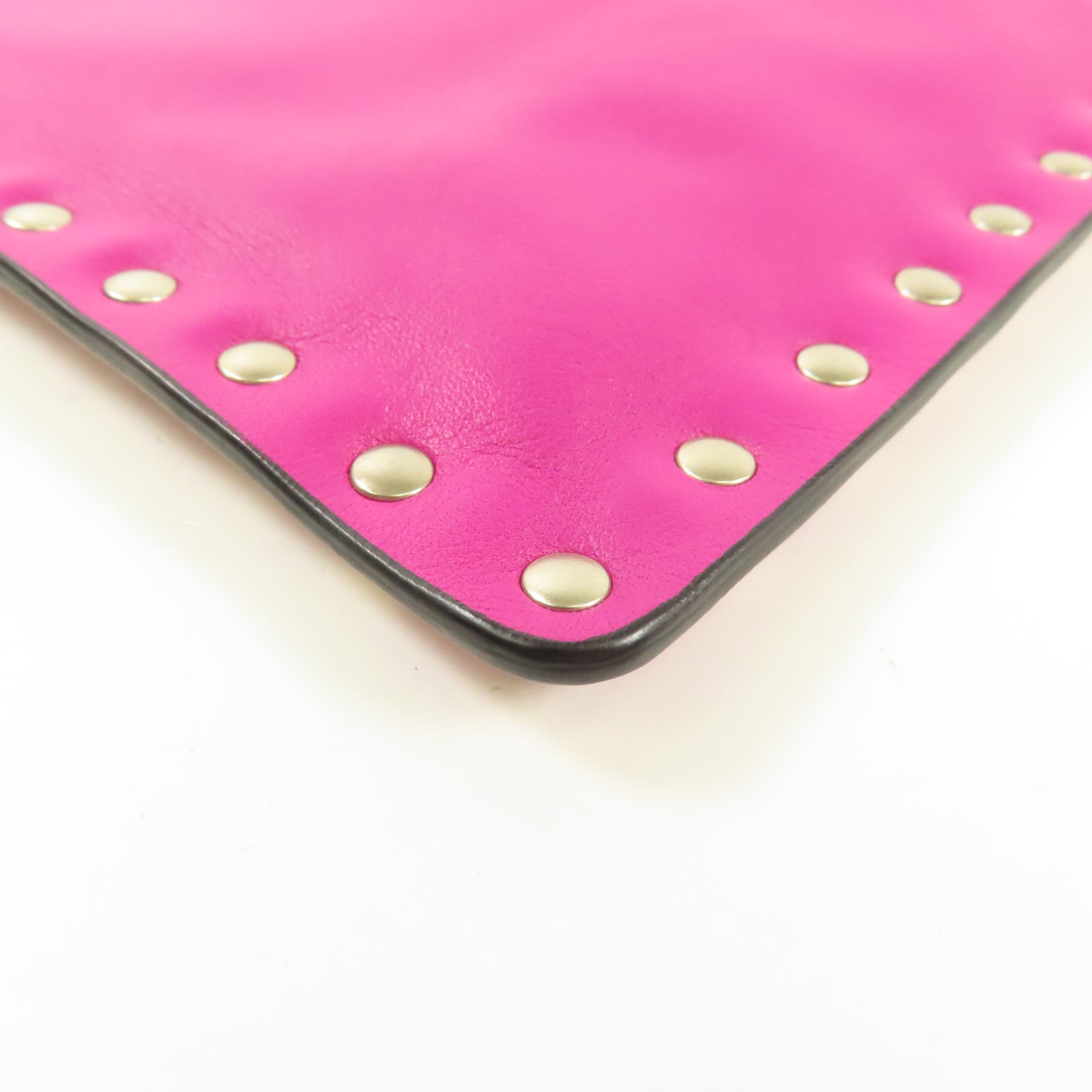 Valentino GHW Hand Bag Clutch Calfskin Leather JW2P0269BOL Pink