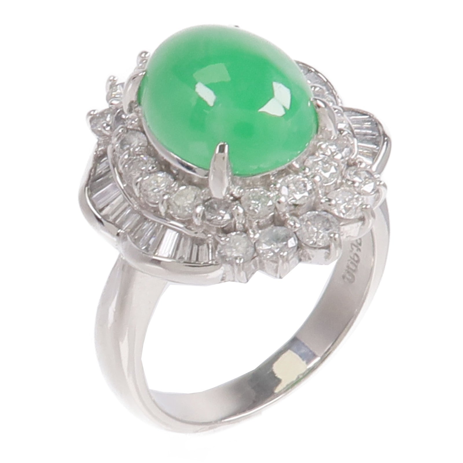 JEWELRY PT900鉑金Jade Diamond Ring翡翠/鑽石戒指