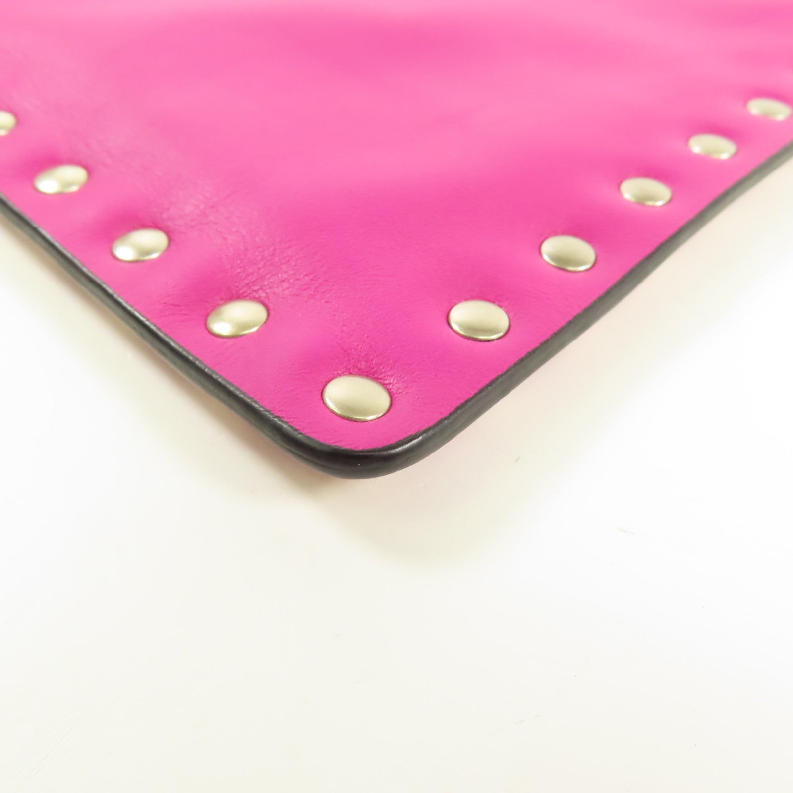 Valentino GHW Hand Bag Clutch Calfskin Leather JW2P0269BOL Pink