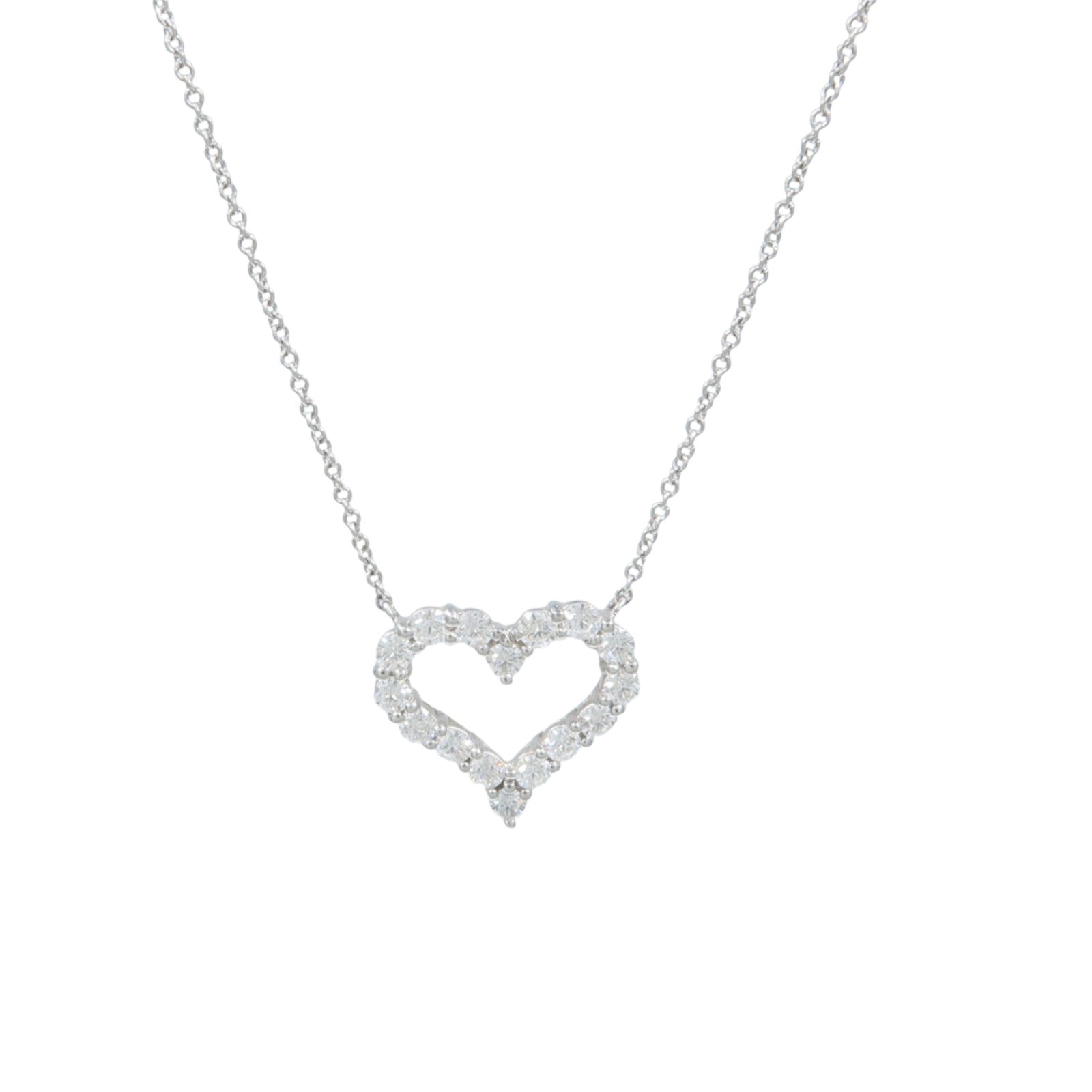 TIFFANY&CO PT950鉑金Diamond Heart Pendant鑽石項鍊