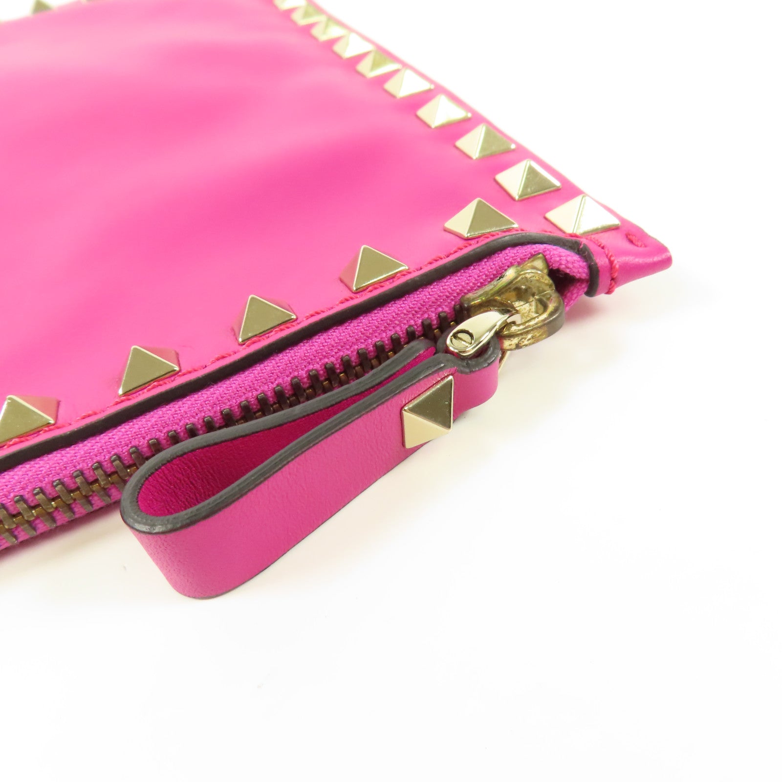 Valentino GHW Hand Bag Clutch Calfskin Leather JW2P0269BOL Pink