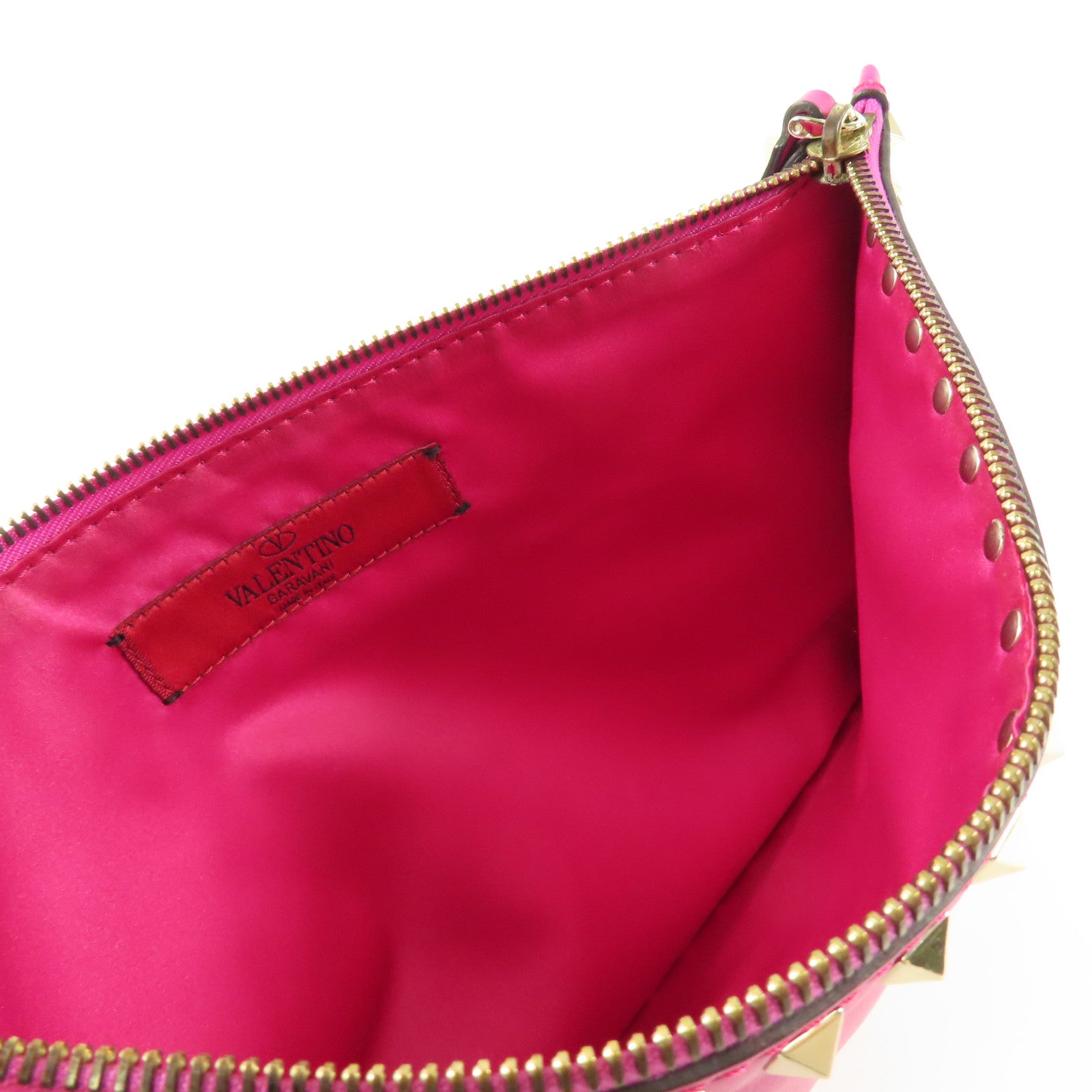 Valentino GHW Hand Bag Clutch Calfskin Leather JW2P0269BOL Pink
