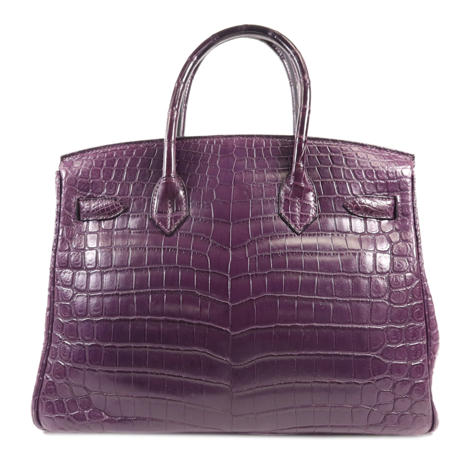HERMES 【激減優惠】鱷魚皮革Birkin 30銀扣手挽袋Amethyst