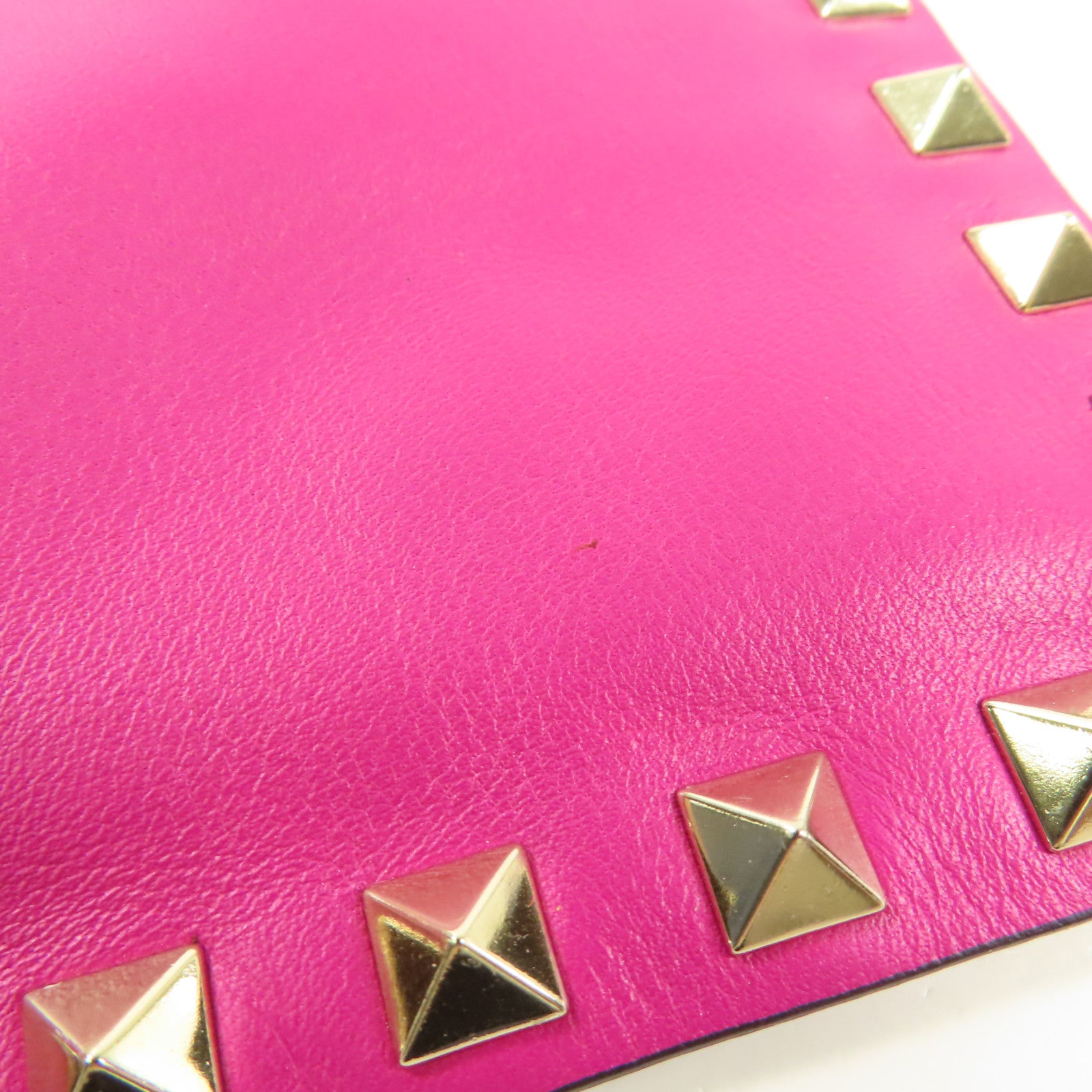 Valentino GHW Hand Bag Clutch Calfskin Leather JW2P0269BOL Pink