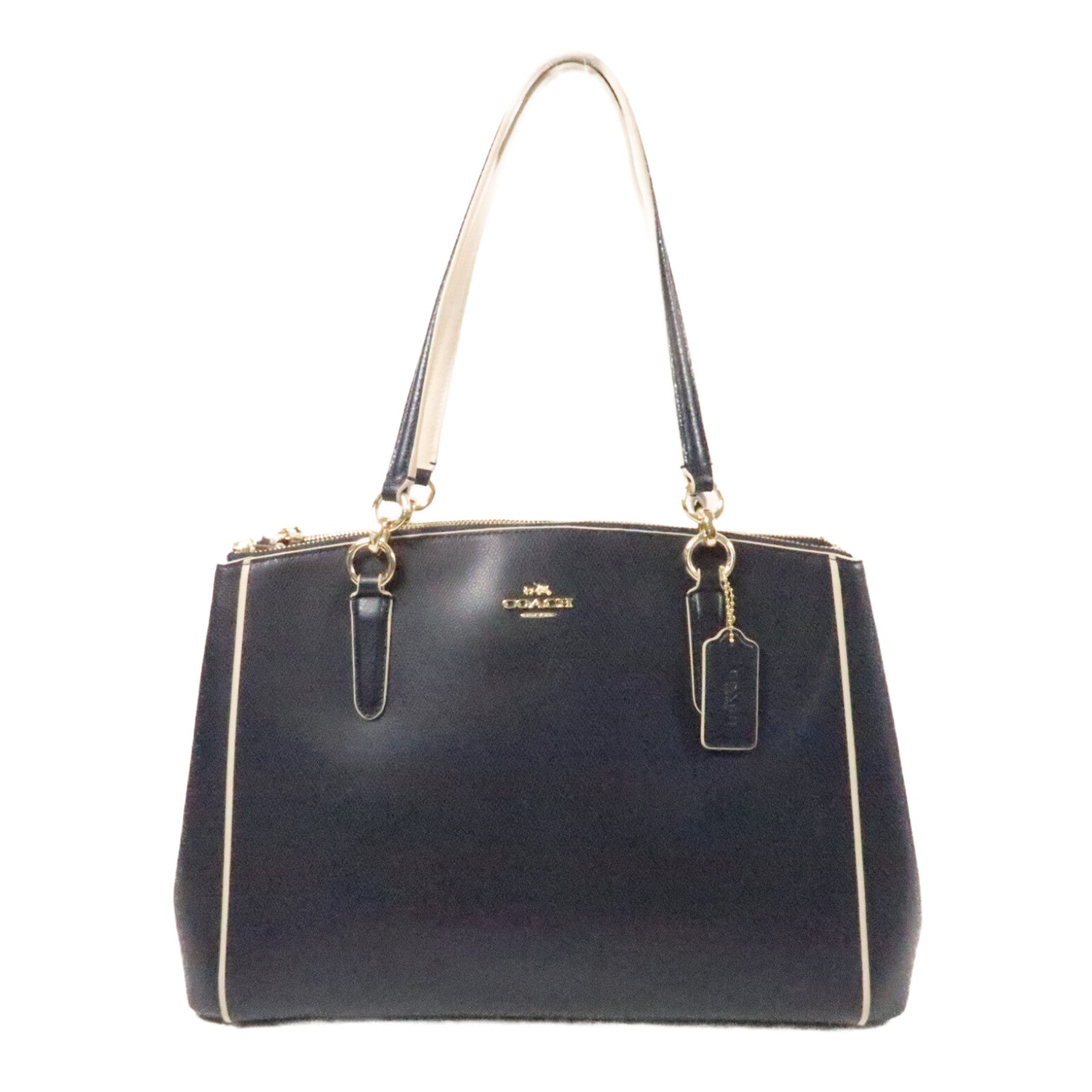 COACH 牛皮皮革2 Way Shoulder Bag金扣手挽肩背兩用袋