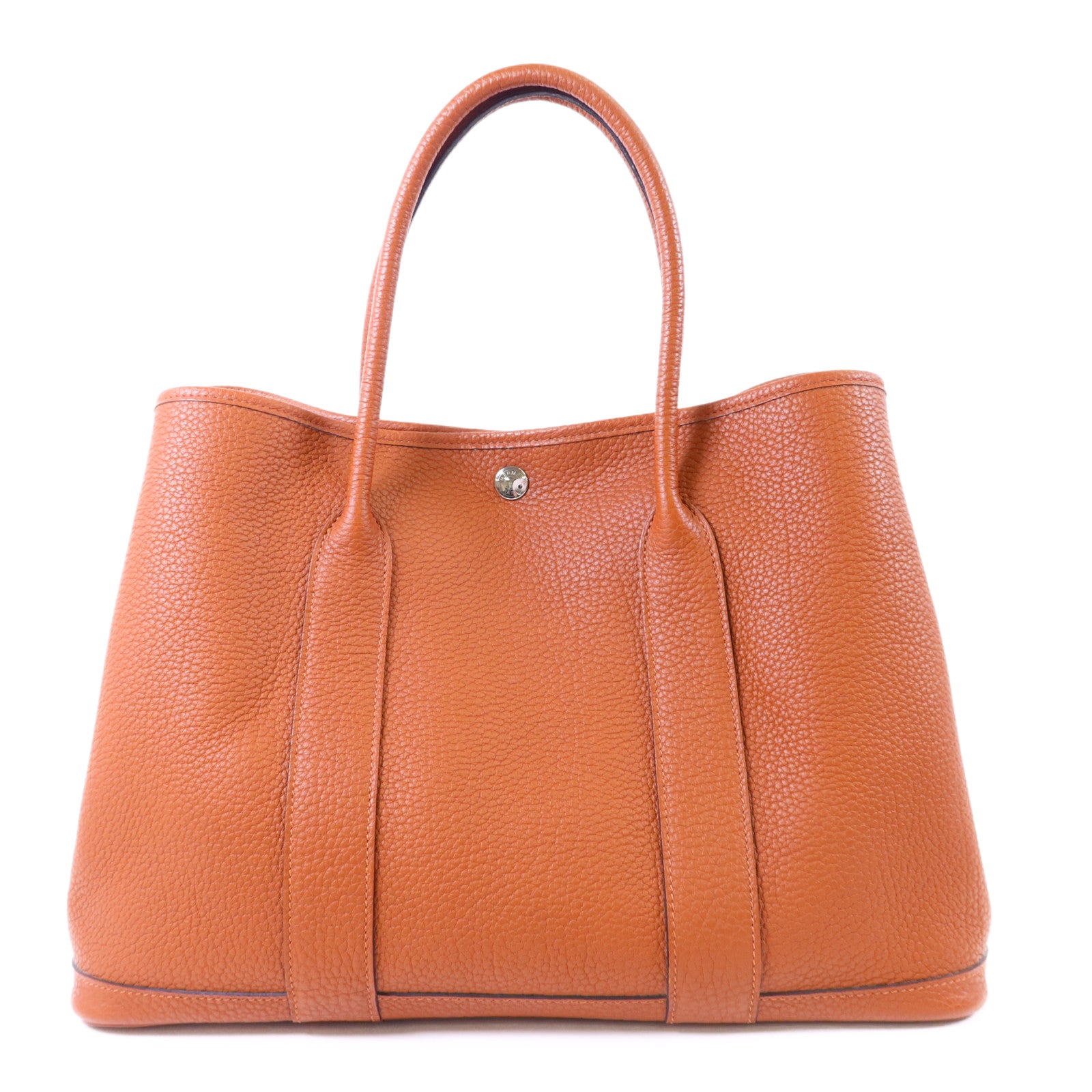 HERMES Negonda皮革GardenParty PM銀扣手挽袋Cuivre