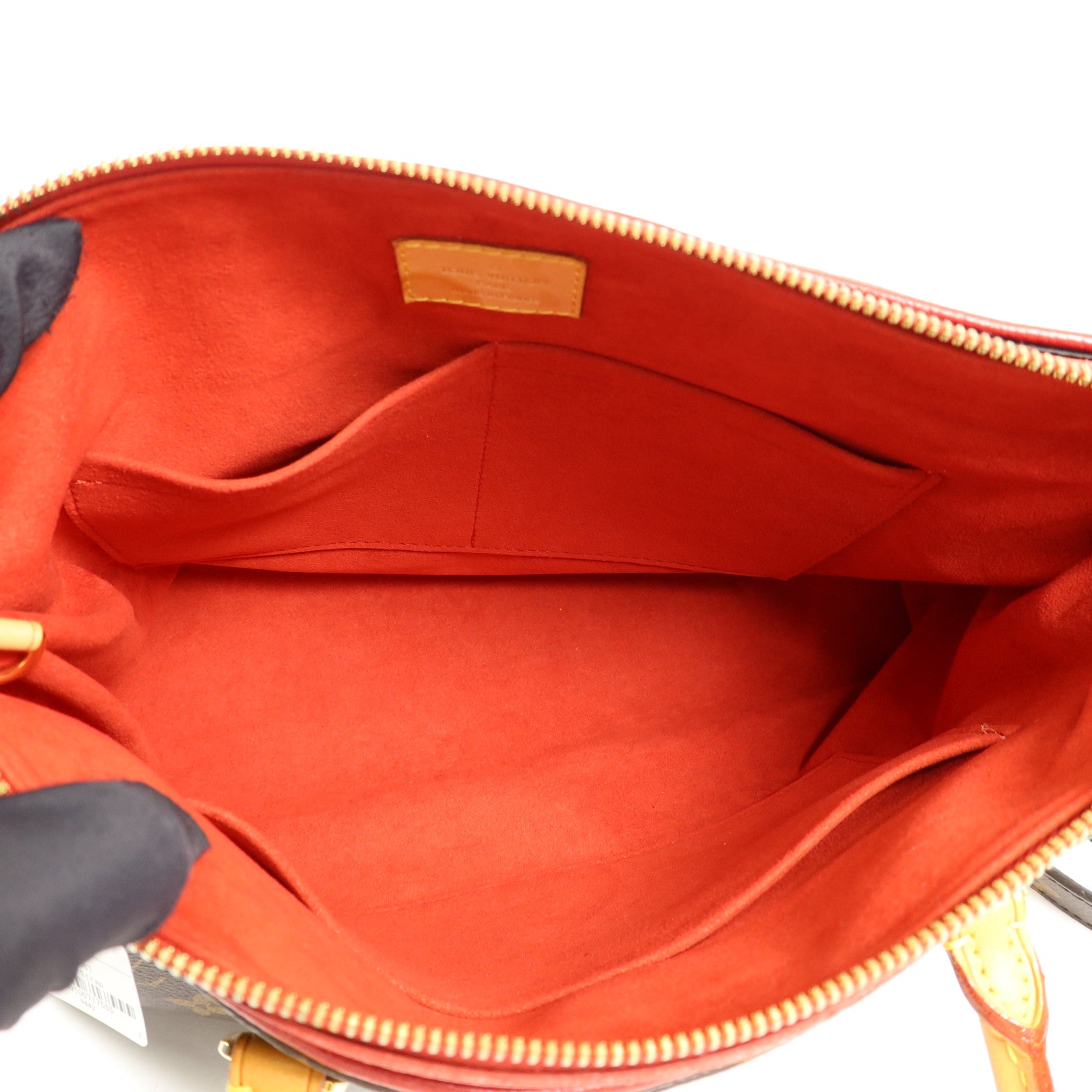 LOUIS VUITTON Monogram Pallas金扣手挽肩背兩用袋棕色/紅色