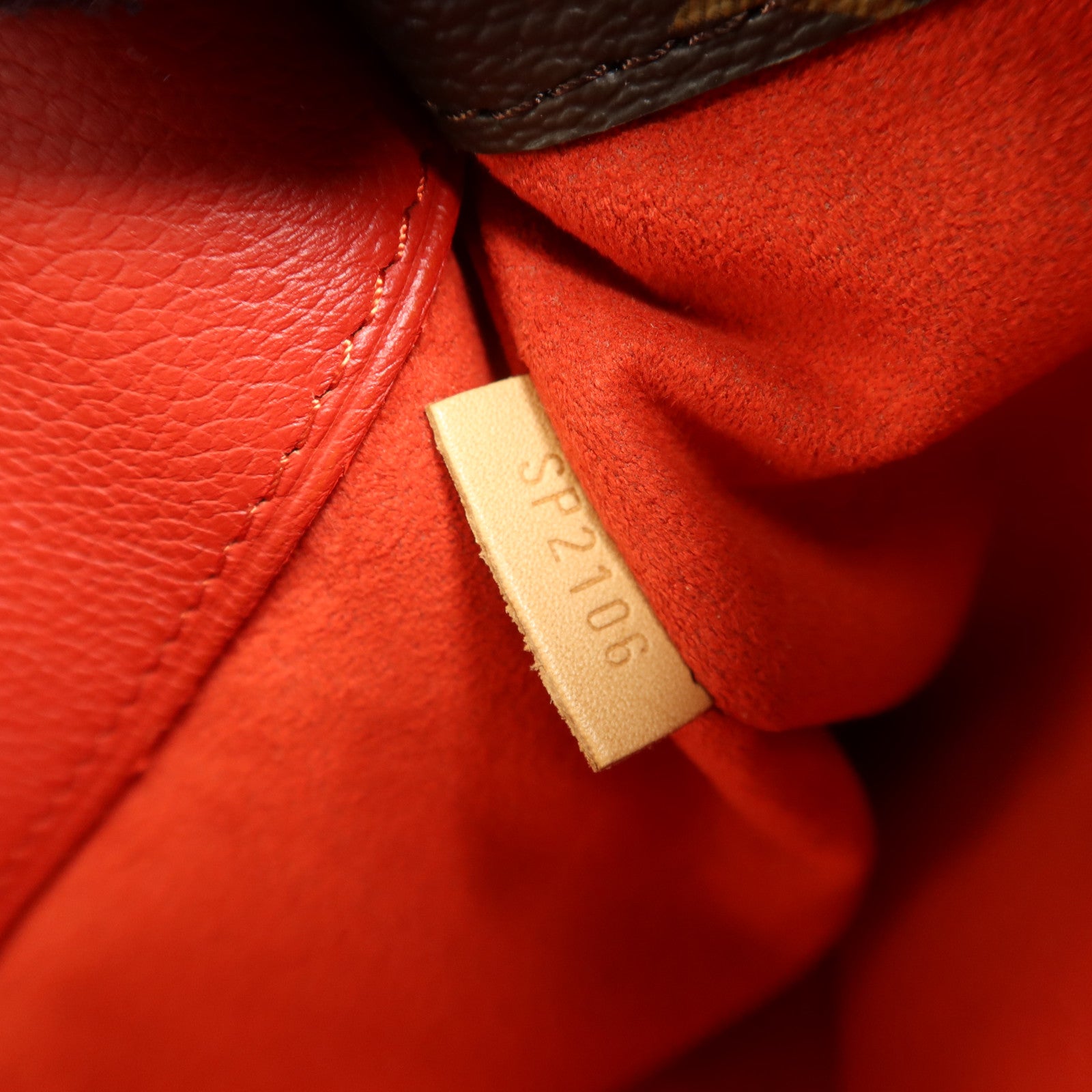 LOUIS VUITTON Monogram Pallas金扣手挽肩背兩用袋棕色/紅色