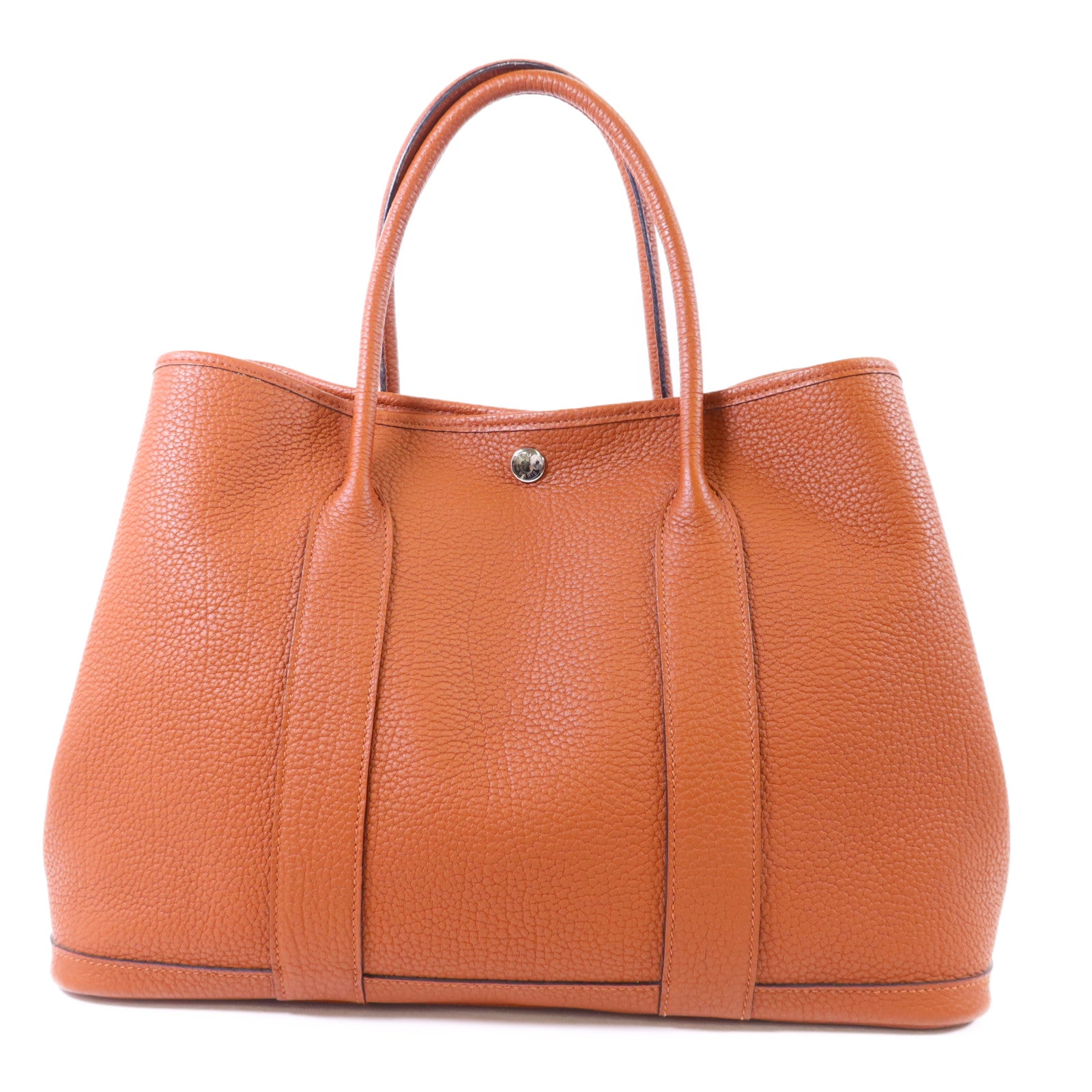 HERMES Negonda皮革GardenParty PM銀扣手挽袋Cuivre