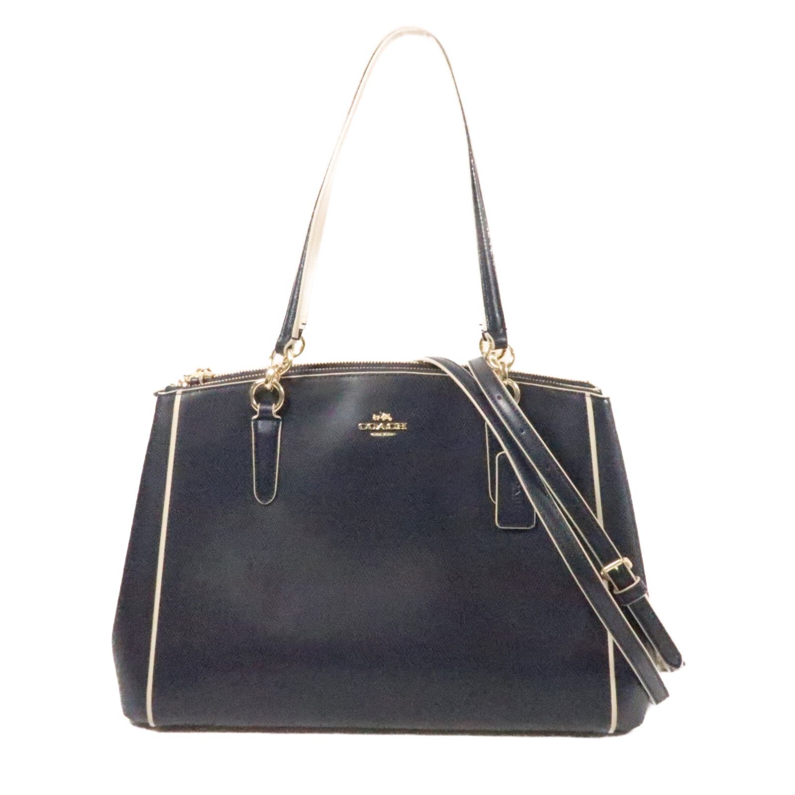 COACH 牛皮皮革2 Way Shoulder Bag金扣手挽肩背兩用袋