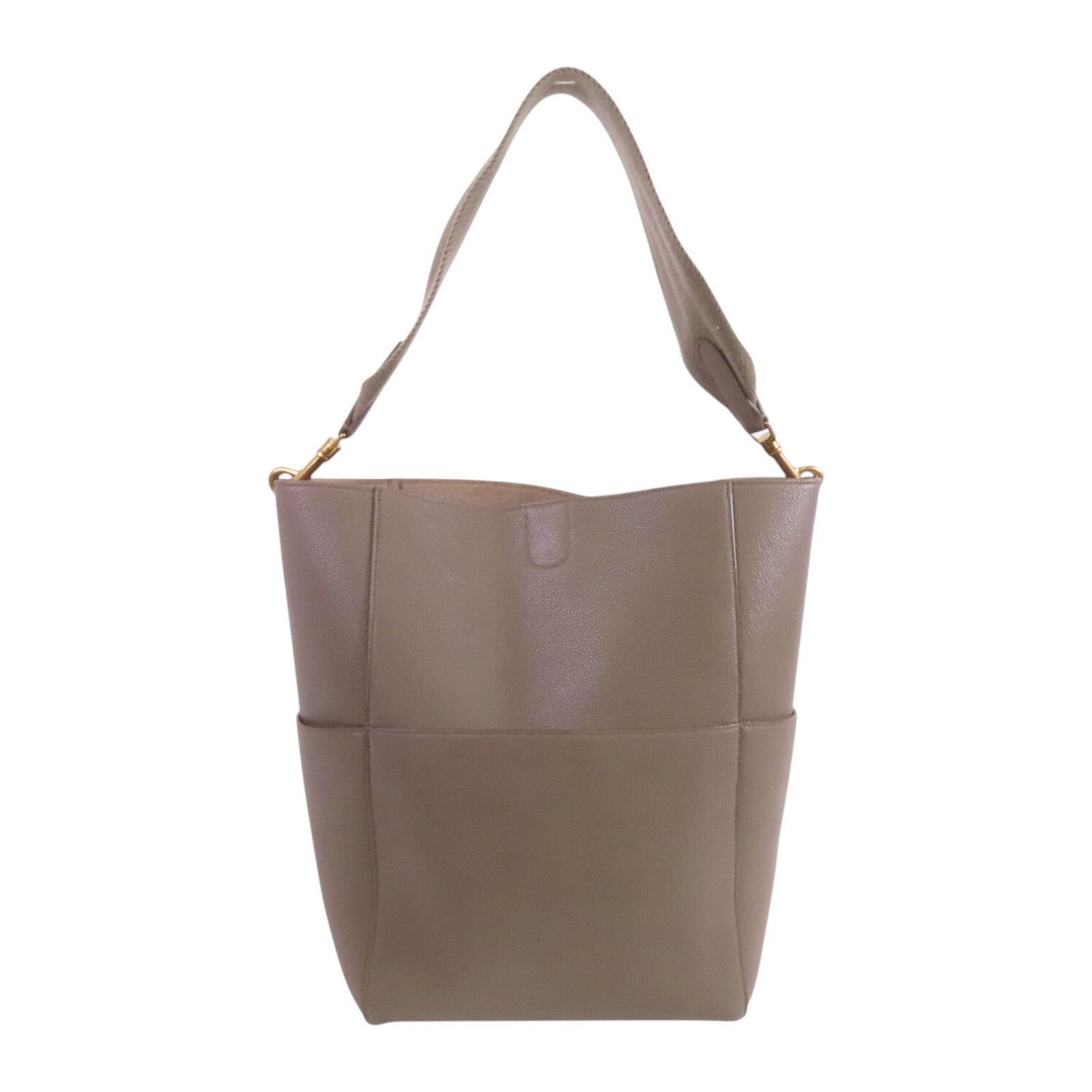 CELINE 牛皮皮革Sangle Bucket Bag金扣肩背袋