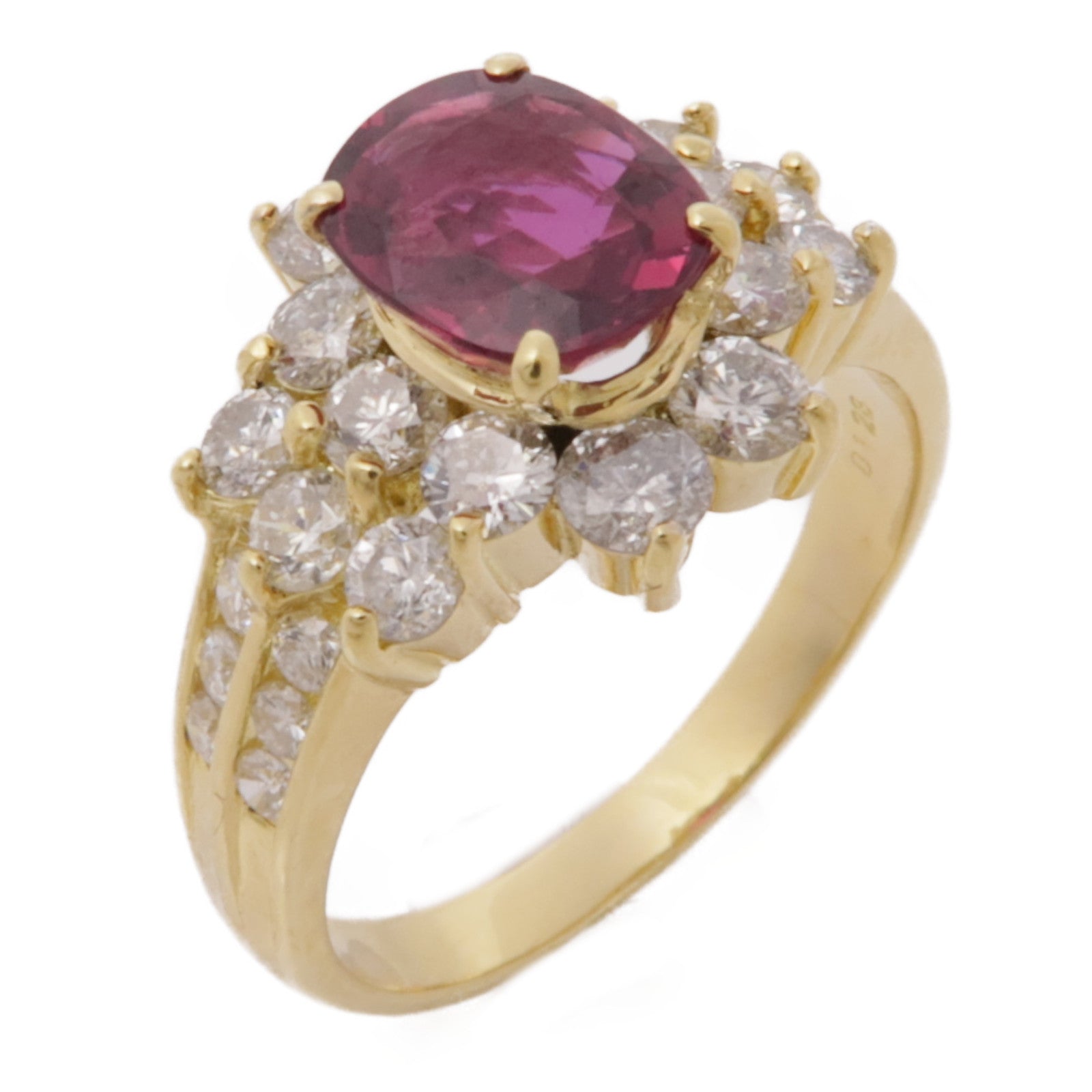 JEWELRY Ruby Diamond Ring 18K Yellow Gold US#6