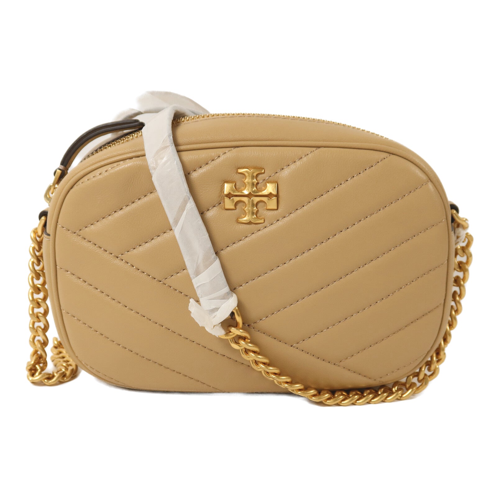 羊皮皮革Kira Chevron Camera Bag金扣鏈帶肩背袋