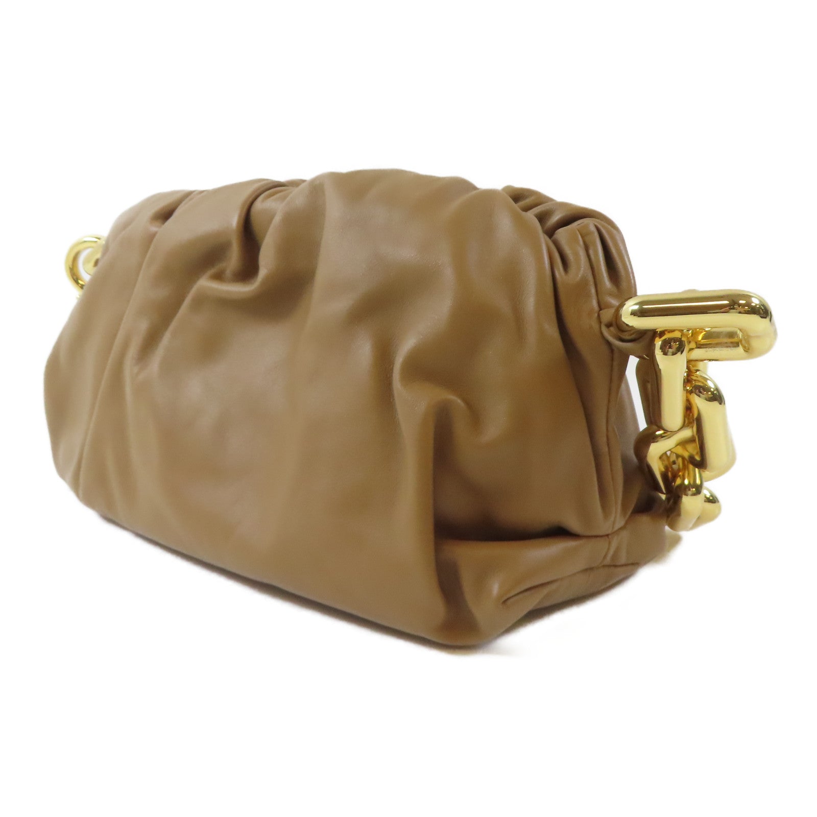 BOTTEGA VENETA 【激減優惠】牛皮皮革Chain Shoulder Bag金扣肩背袋啡色
