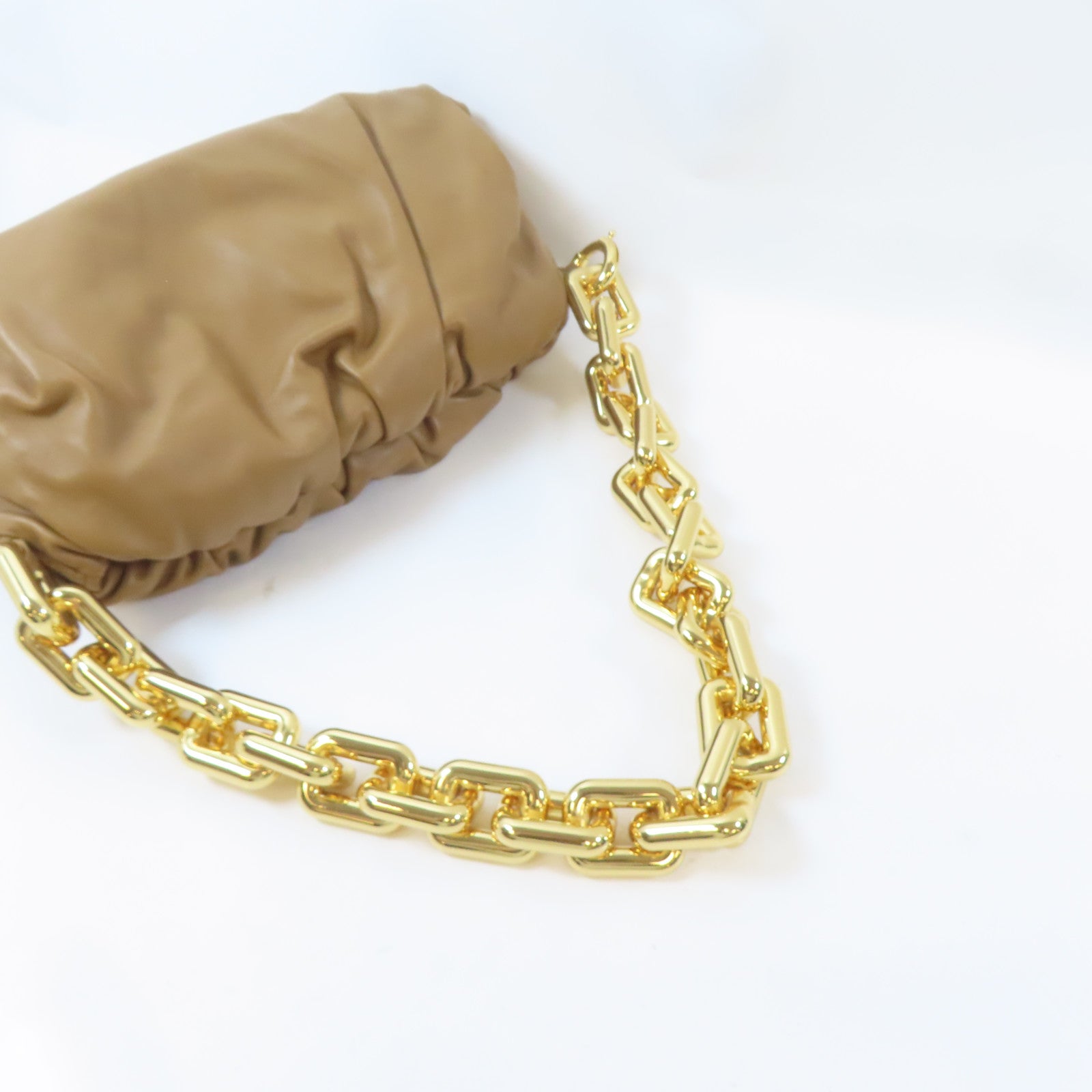 BOTTEGA VENETA 【激減優惠】牛皮皮革Chain Shoulder Bag金扣肩背袋啡色