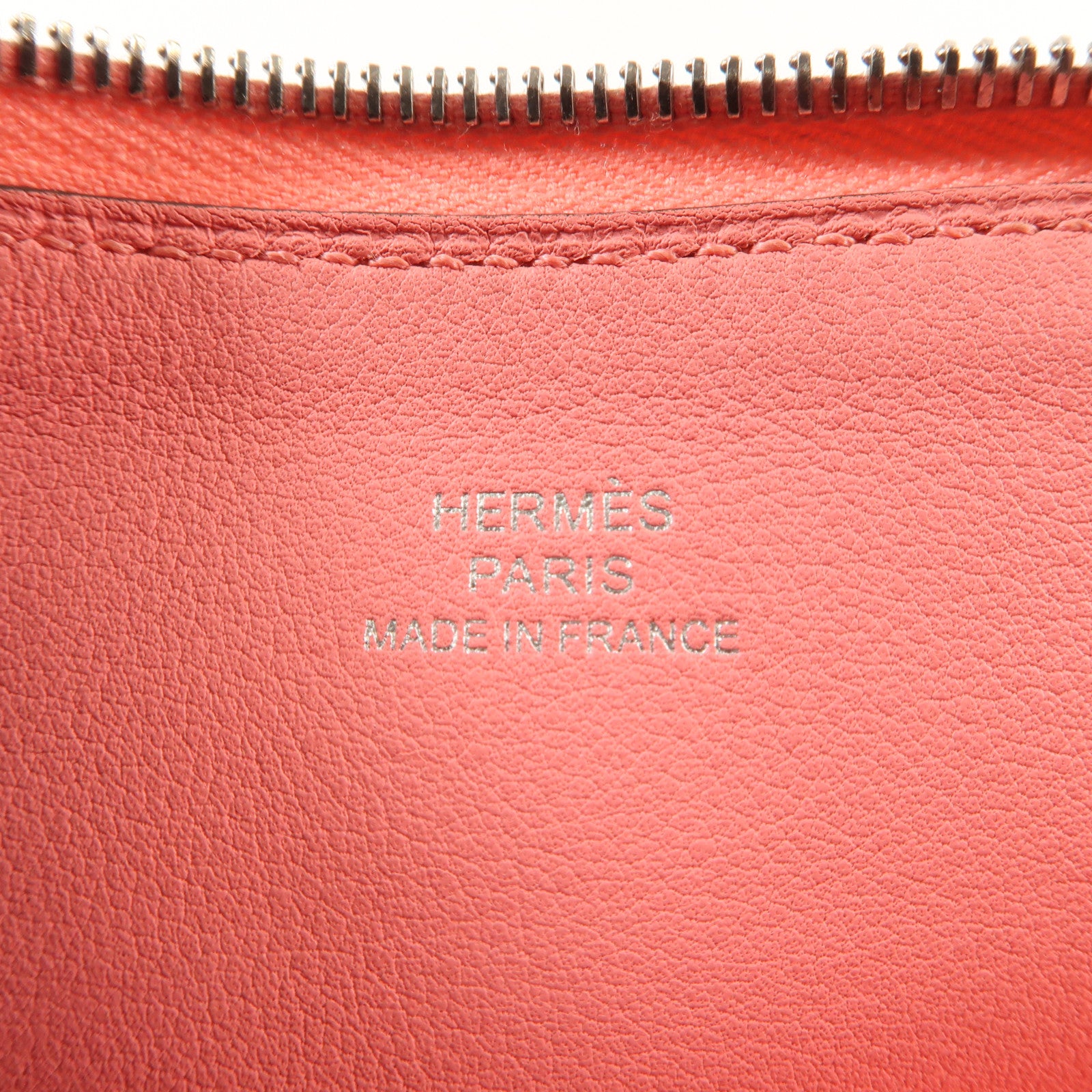 HERMES Swift皮革Carrie Pocket Pouch銀扣零錢包Pink