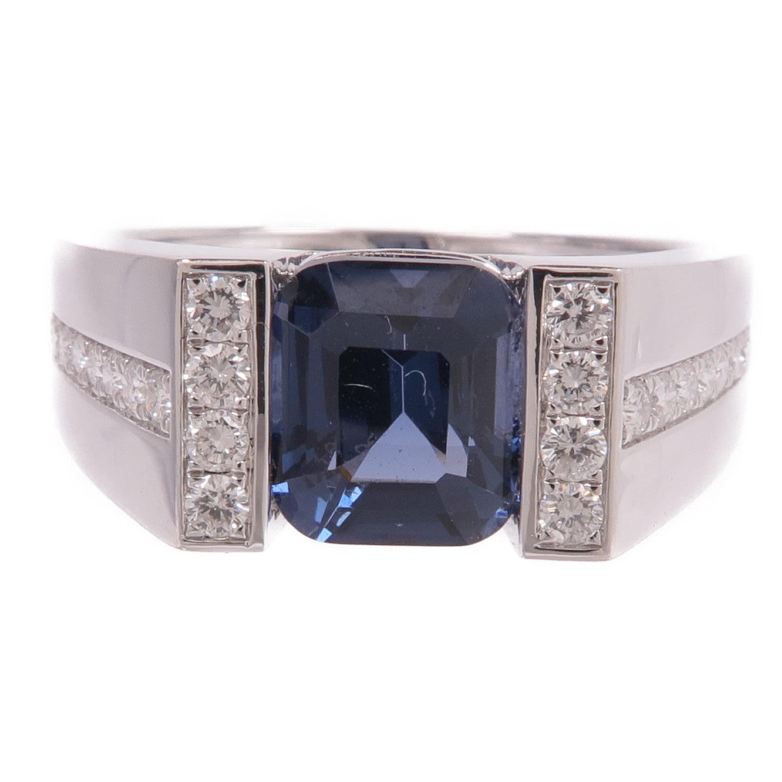 JEWELRY 18K白金Spinel Diamond Ring尖晶石/鑽石戒指US#11