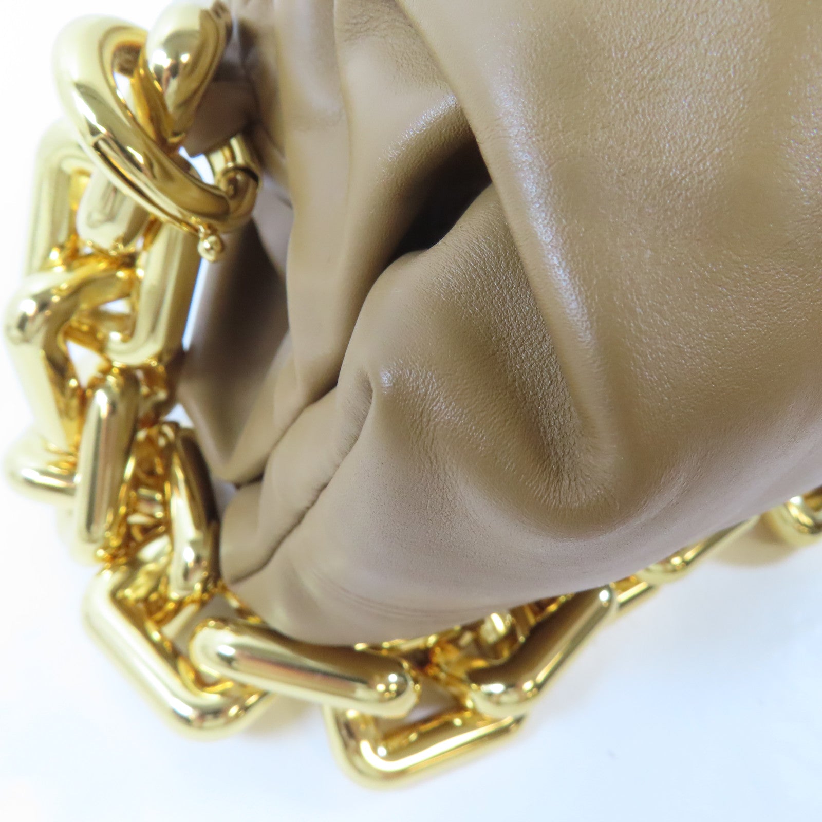 BOTTEGA VENETA 【激減優惠】牛皮皮革Chain Shoulder Bag金扣肩背袋啡色