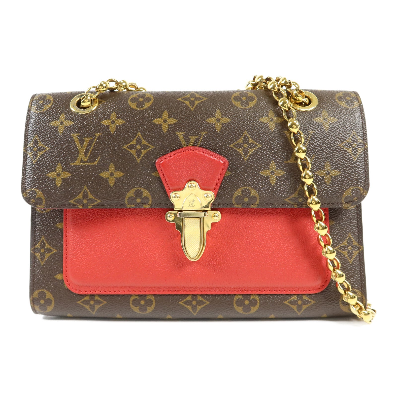 LOUIS VUITTON Monogram Victoire金扣鏈帶肩背袋