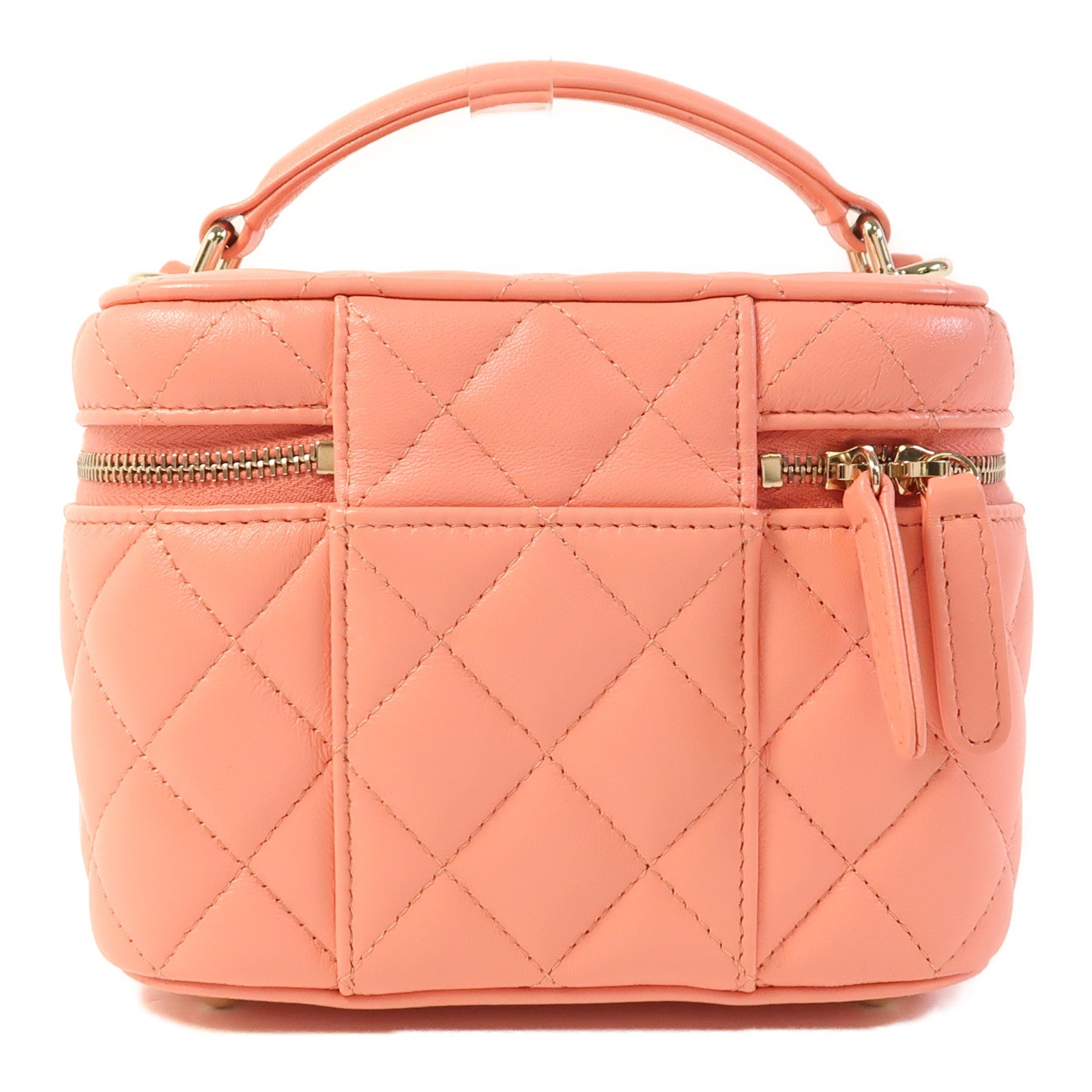 CHANEL 羊皮皮革Vanity Case金扣手挽肩背兩用袋