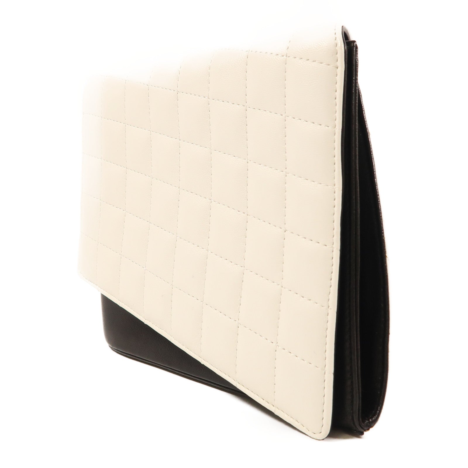 CHANEL 羊皮皮革Handbag銀扣手拿包