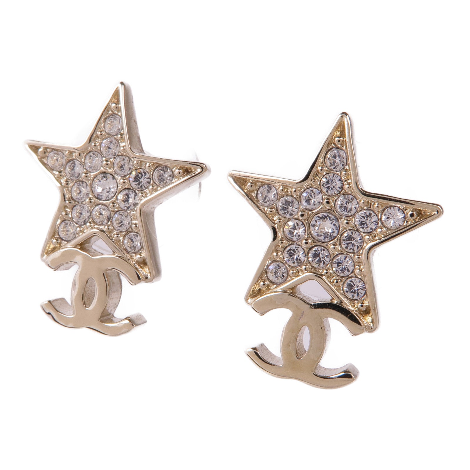 CHANEL CC Earrings Metal Gold