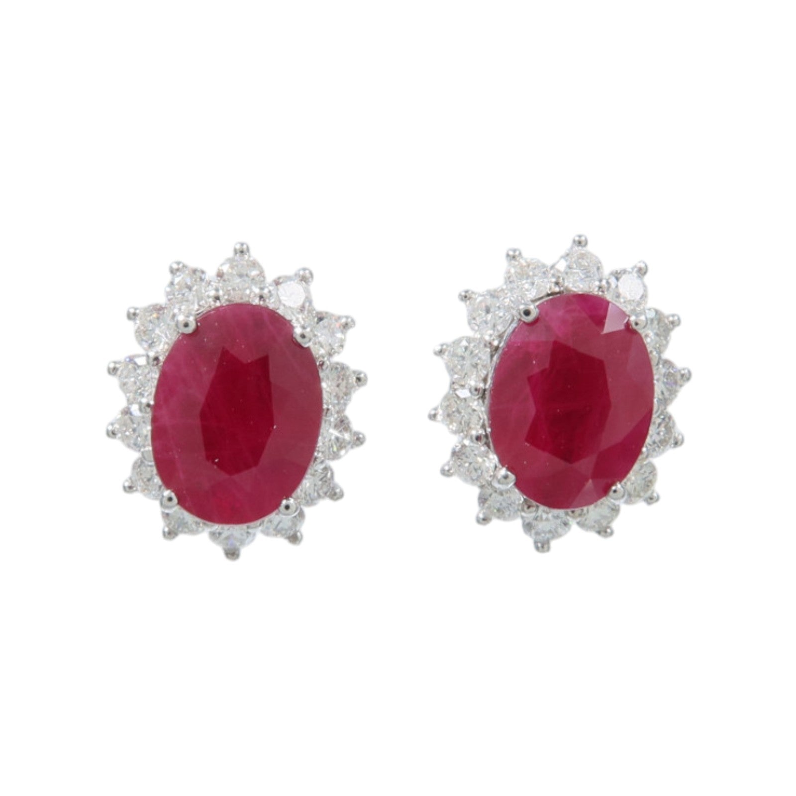JEWELRY 18K白金Ruby Diamond Earrings紅寶石/鑽石耳環