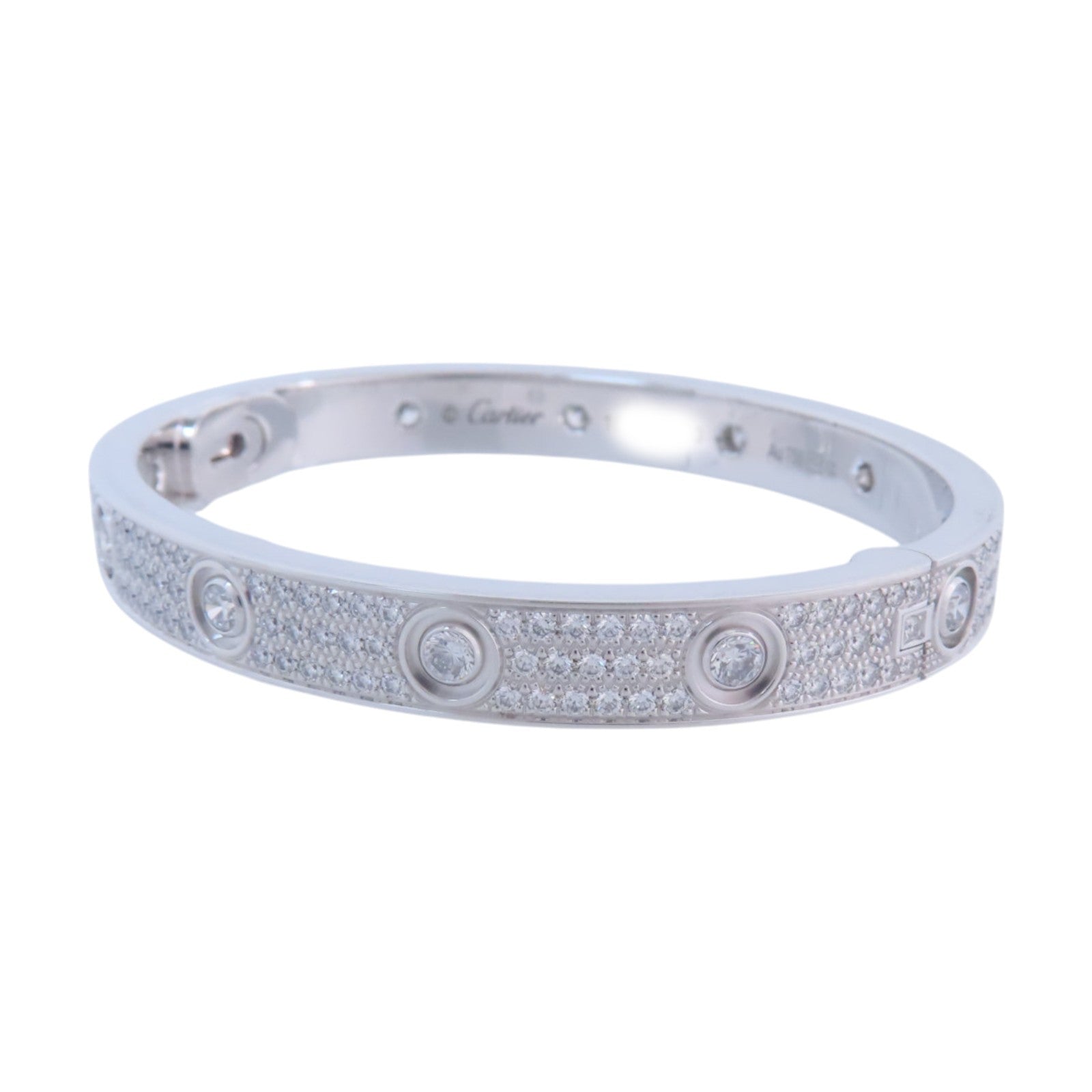 CARTIER 18K白金Love Bracelet Full Diamond鑽石手鐲#16