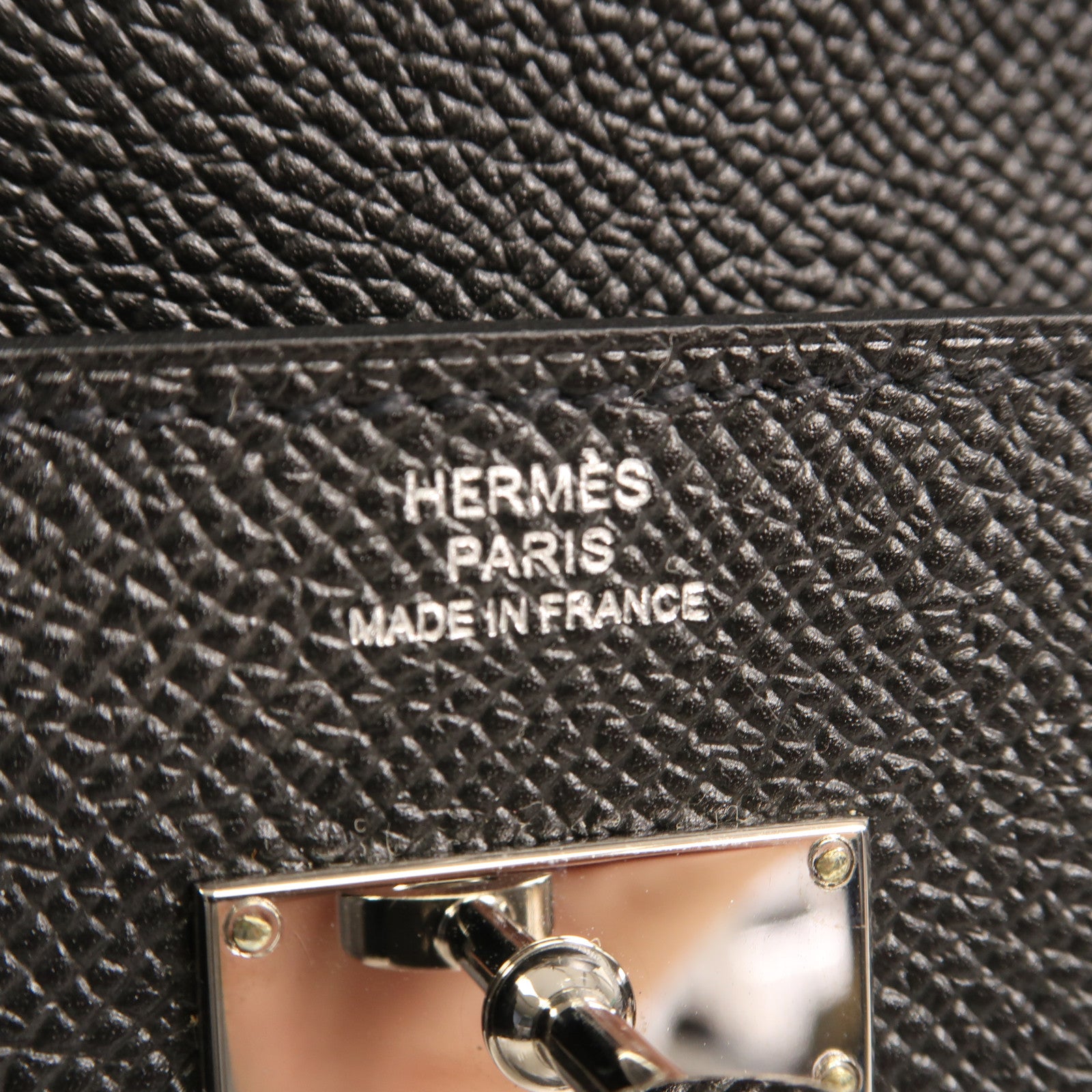 HERMES Epsom皮革Kelly Wallet銀扣長錢包Noir